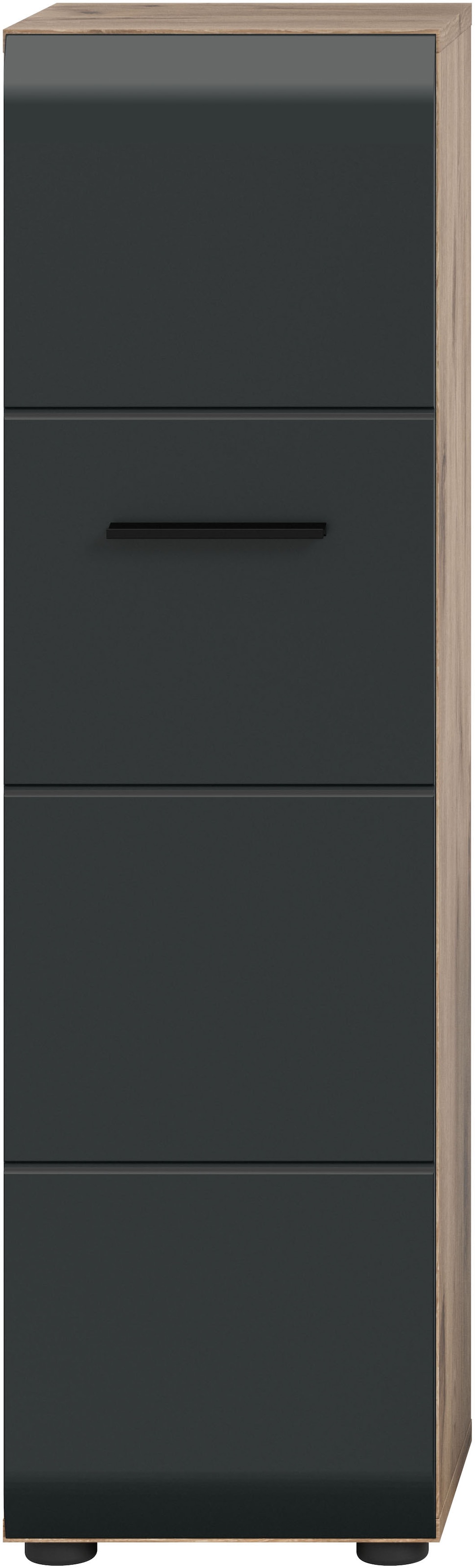 INOSIGN Stauraumschrank 1 Stk. tlg. Florenz, Badschrank Nox Oak NB, 106 cm hoch, 4 Fächer