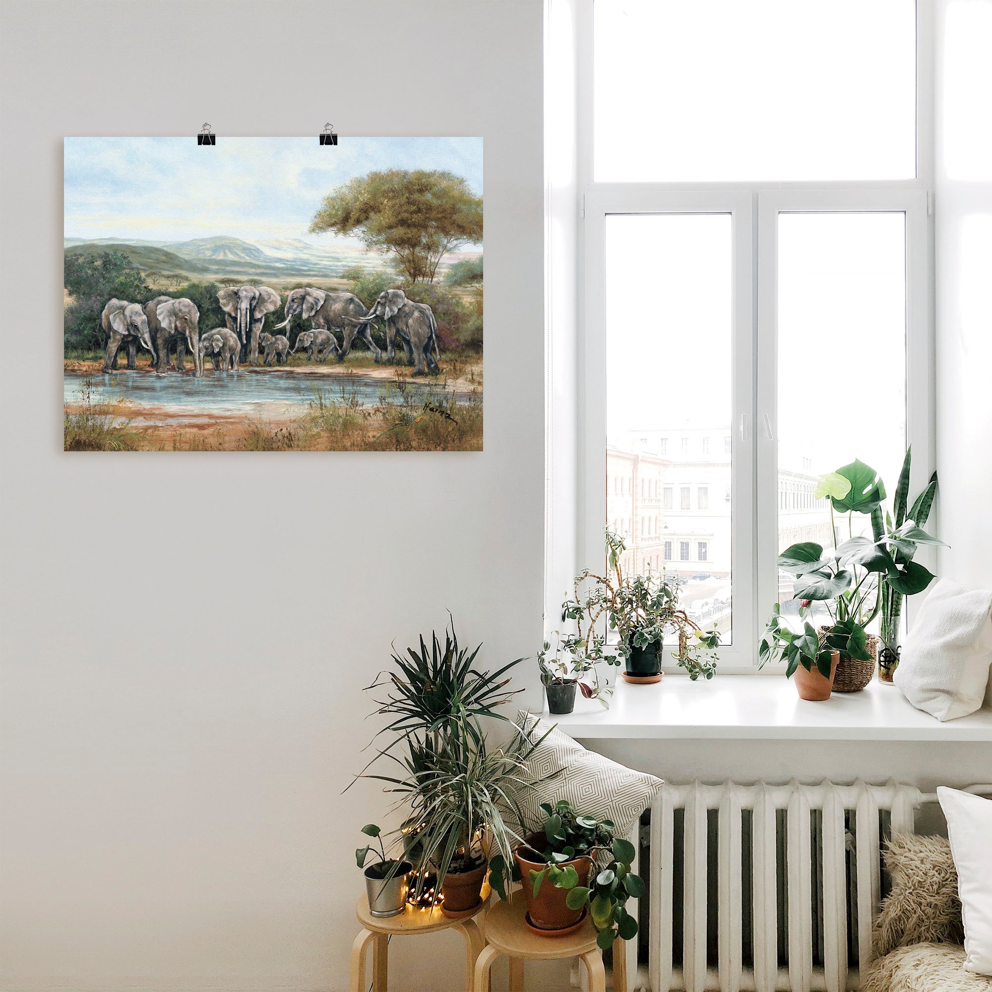 Artland Wandbild »Elefantenfamilie«, Elefanten Bilder, im Größen oder Poster OTTO versch. (1 als St.), in Wandaufkleber Alubild, Leinwandbild, Online Shop
