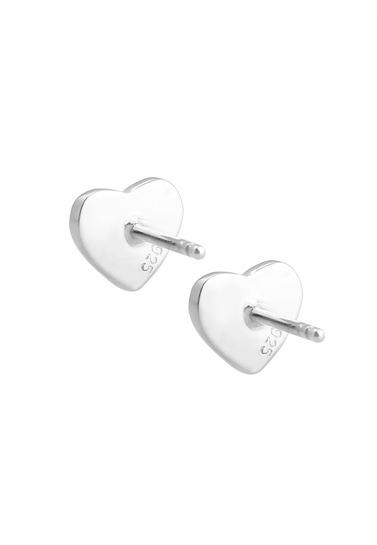 Elli Paar Ohrstecker »Ohrringe Ohrstecker Herz Glas Kristalle Weiß 925 Sterling Silber«