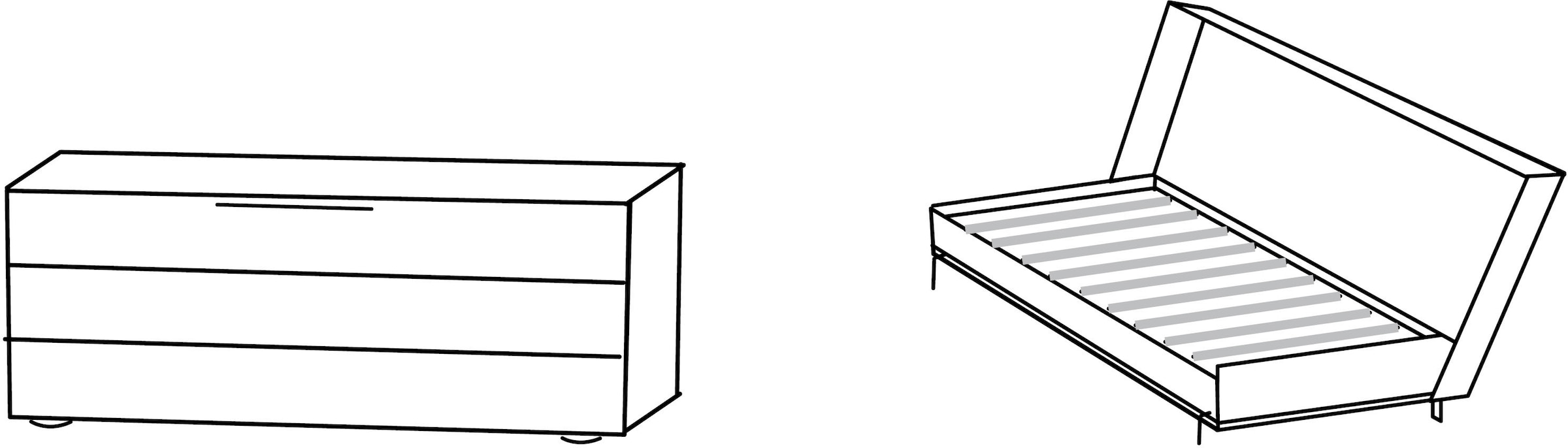 Wimex Schrankbett »Juist Schrankklappbett Gästebett« horizontal klappbar, 3 Liegeflächen, mit Lattenrost, Made in Germany