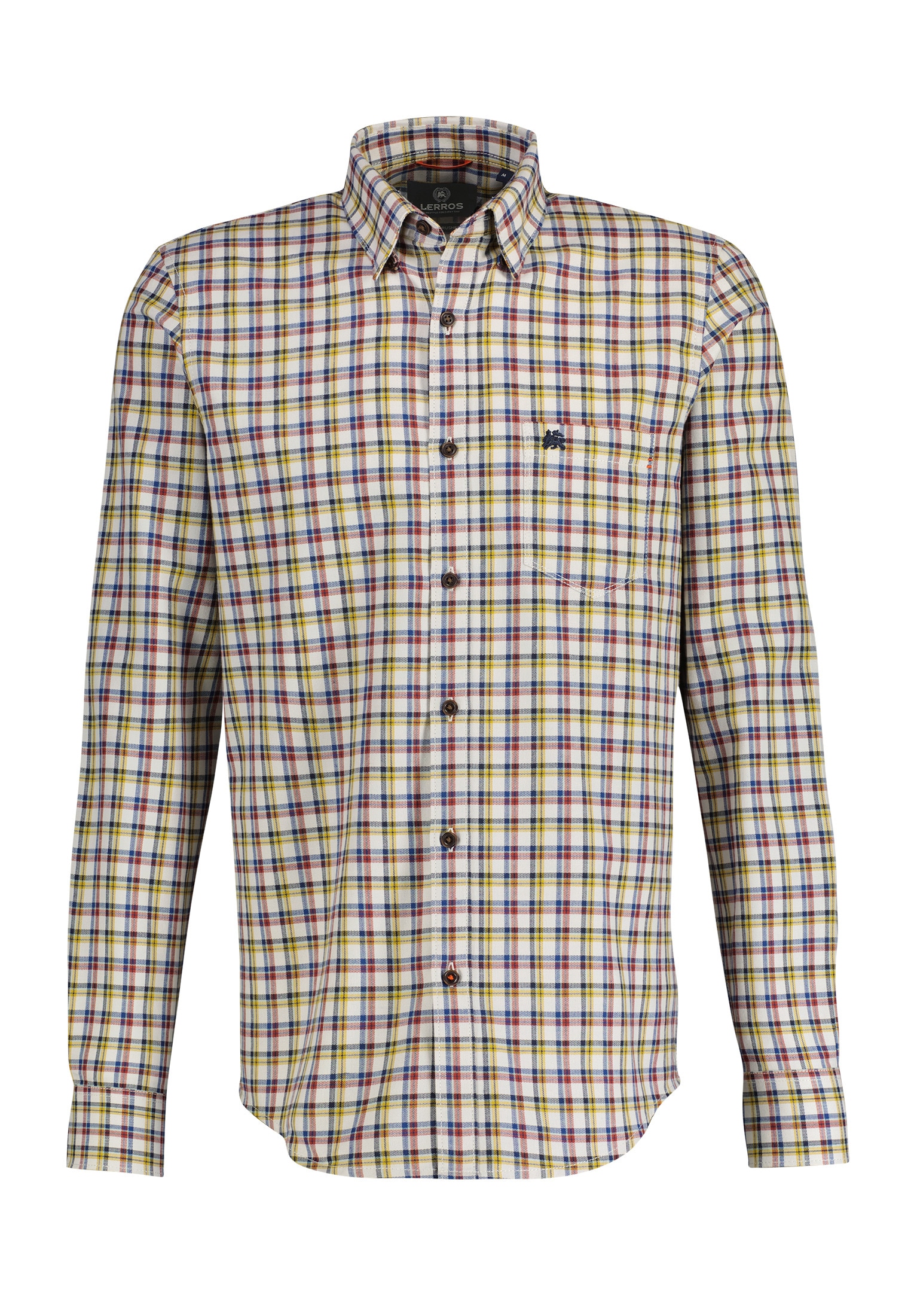 LERROS Langarmhemd »LERROS Langarmhemd mit Herringbone-Karo«