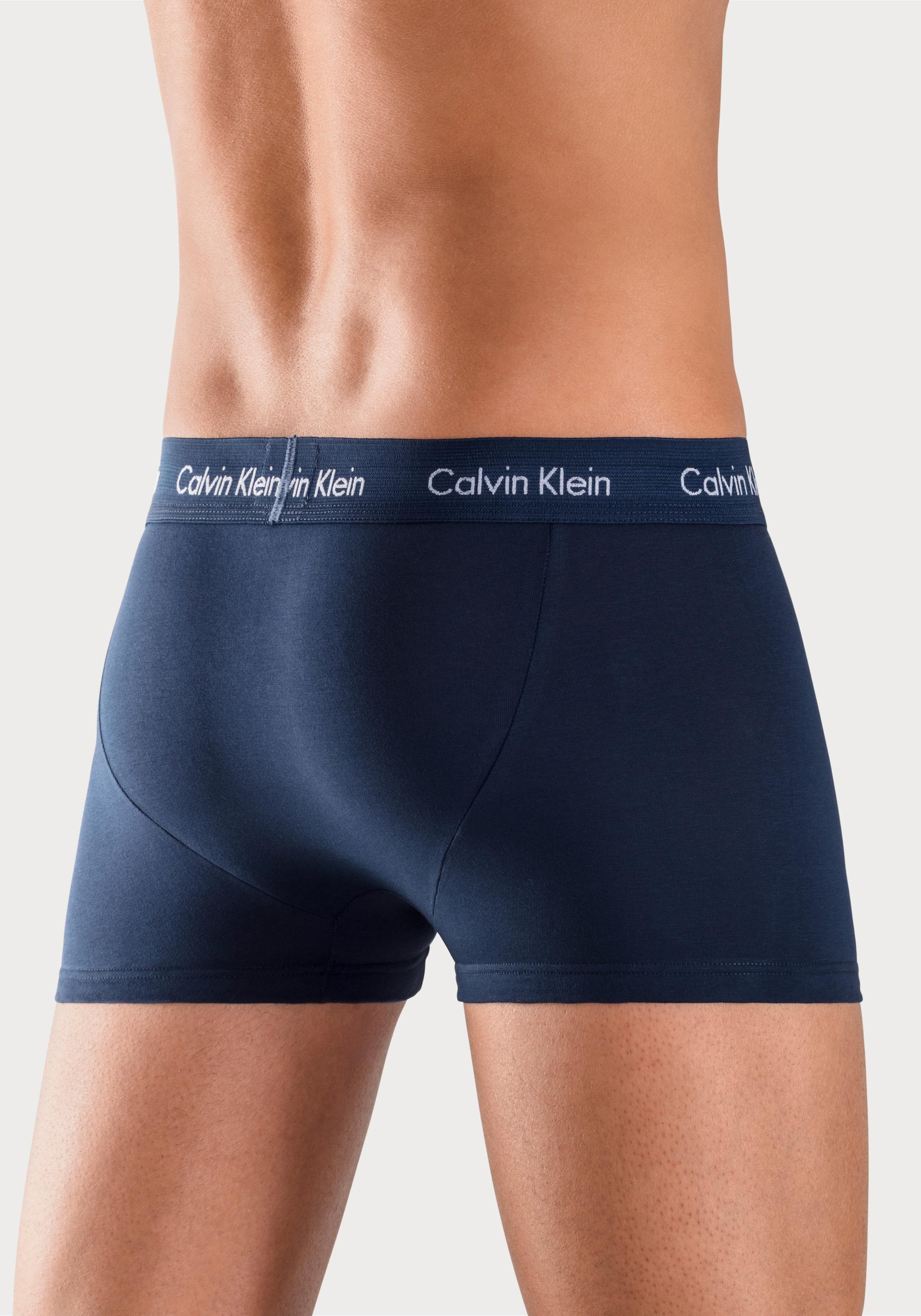 Calvin Klein Underwear Trunk, (3 St.), in blautönen mit Logo-Elastikbund