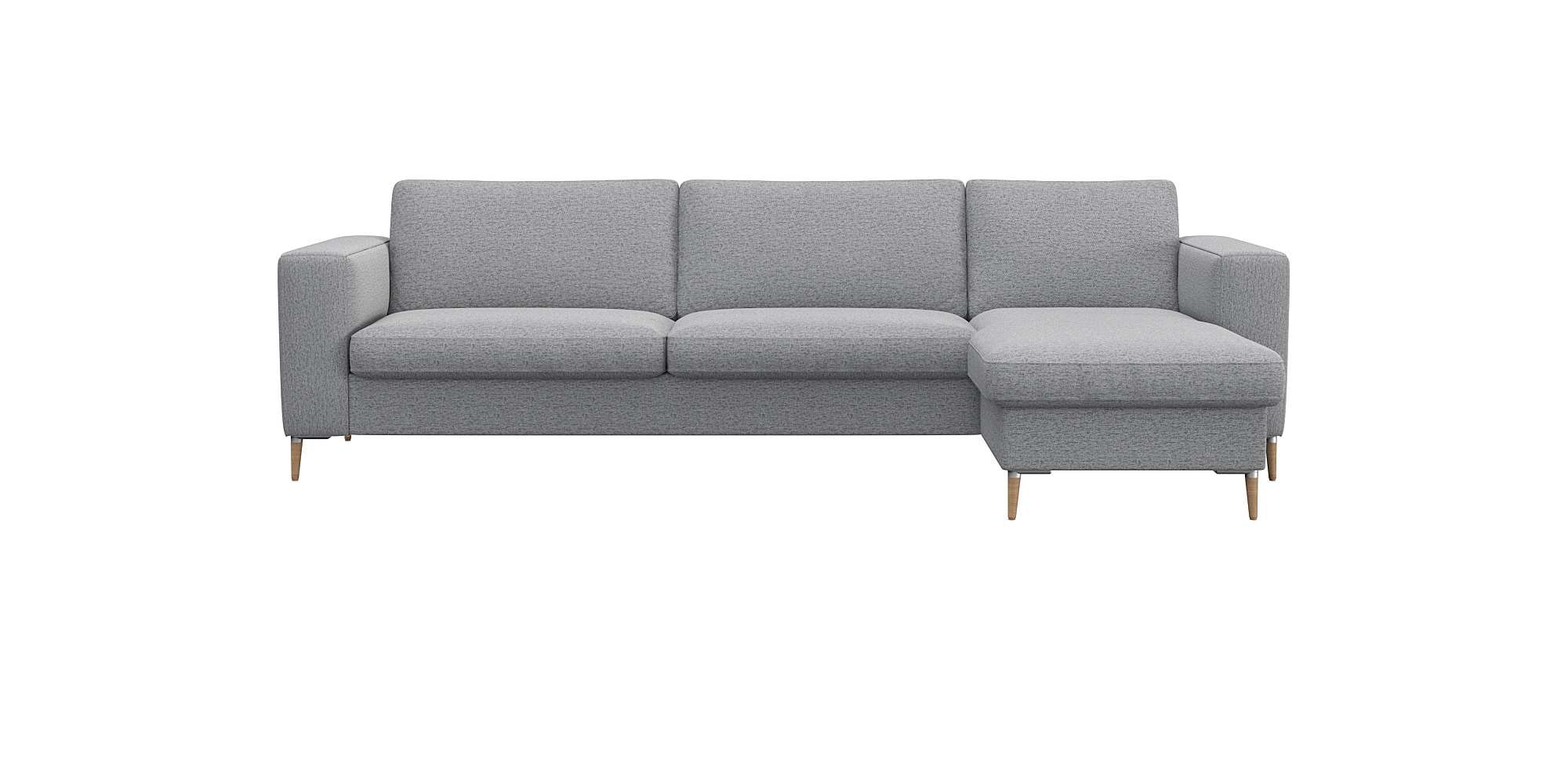 FLEXLUX Ecksofa »Fiore, super Sitzkomfort durch Kaltschaum im Sitz, L-Form« breite Armlehnen, Kaltschaum, Füße Alu+ Eiche