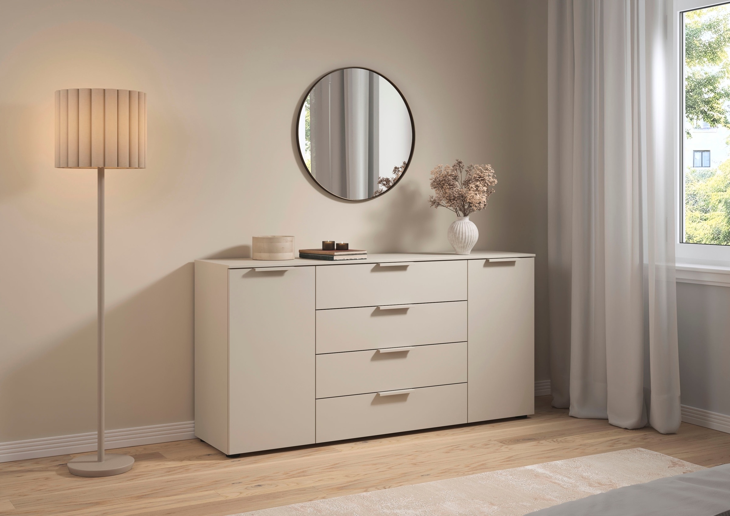 LeGer Home by Lena Gercke Kommode »Kommode Sideboard Schubladenkommode SERINA eleganter Eyecatcher« inkl. SOFT-CLOSE-FUNKTION,  mit 4 Schubkästen und 2 Türen sowie Metallgriffen MADE IN GERMANY