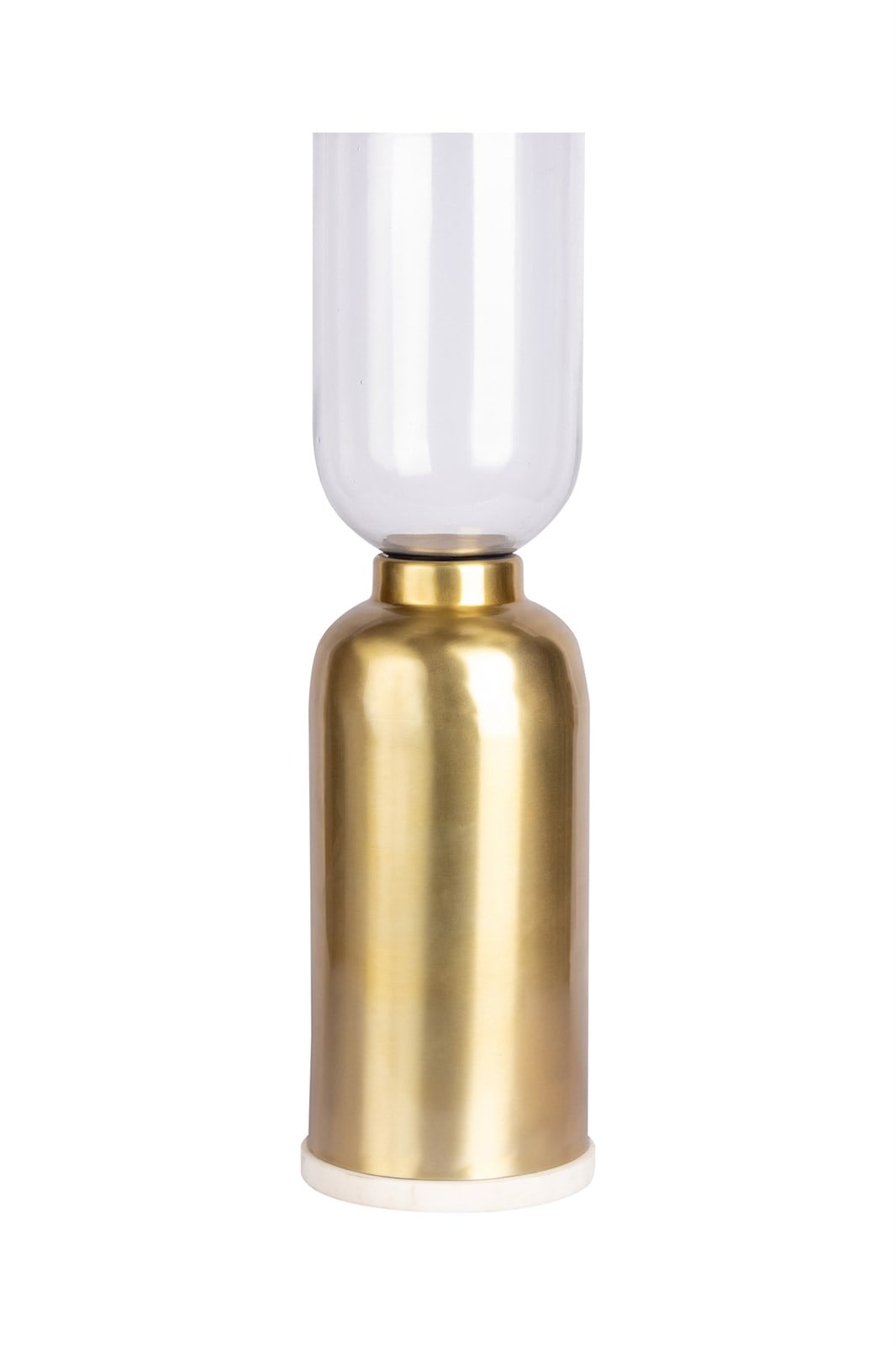 Kayoom Kerzenhalter »Bodenkerzenhalter Shyam 125«, Bodenkerzenhalter aus Metall, Marmor-Sockel, Windlicht aus Glas