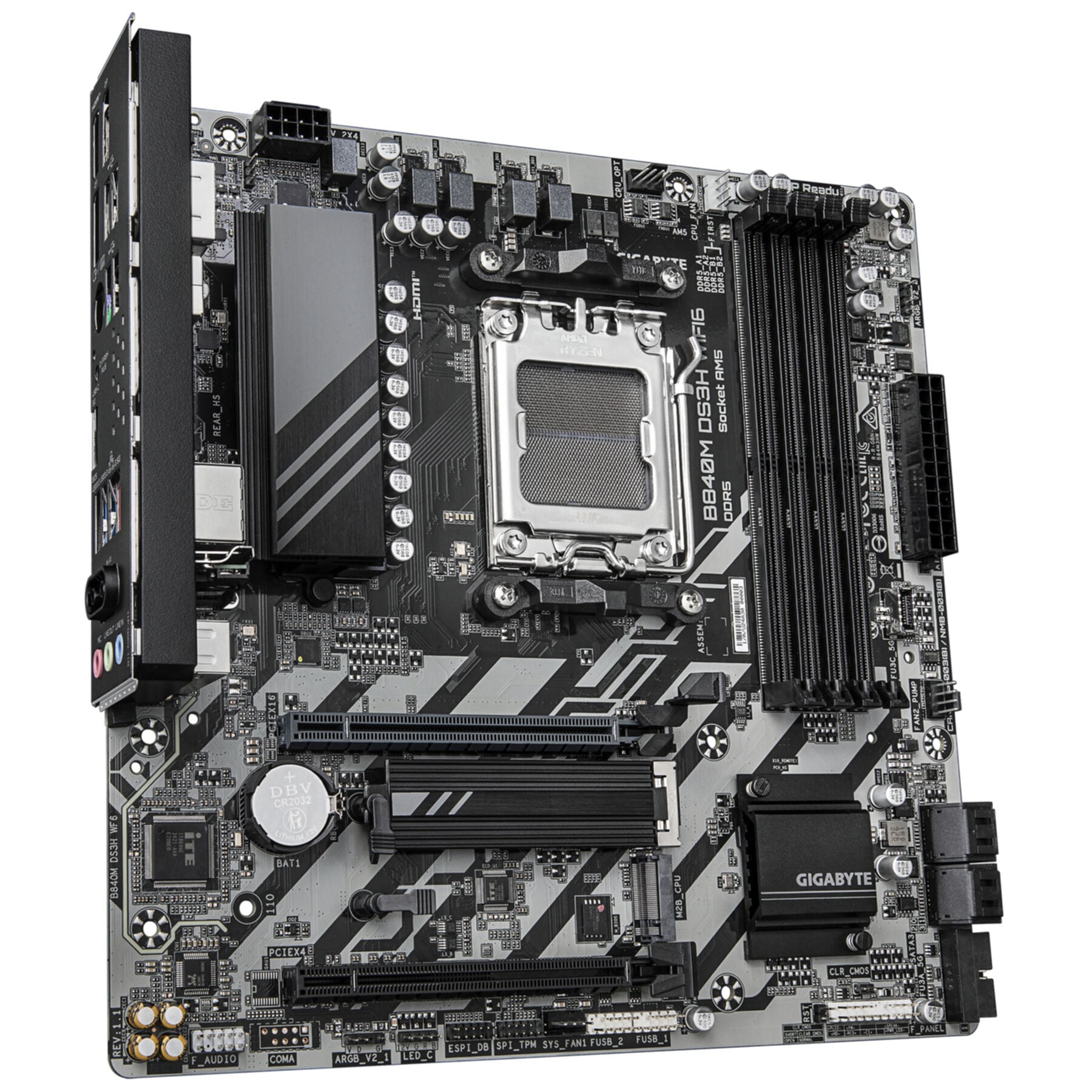 Gigabyte Mainboard »B840M DS3H WIFI6 Mainboard – AMD Ryzen 9000 Prozessoren, 8+2+2 Phasen«