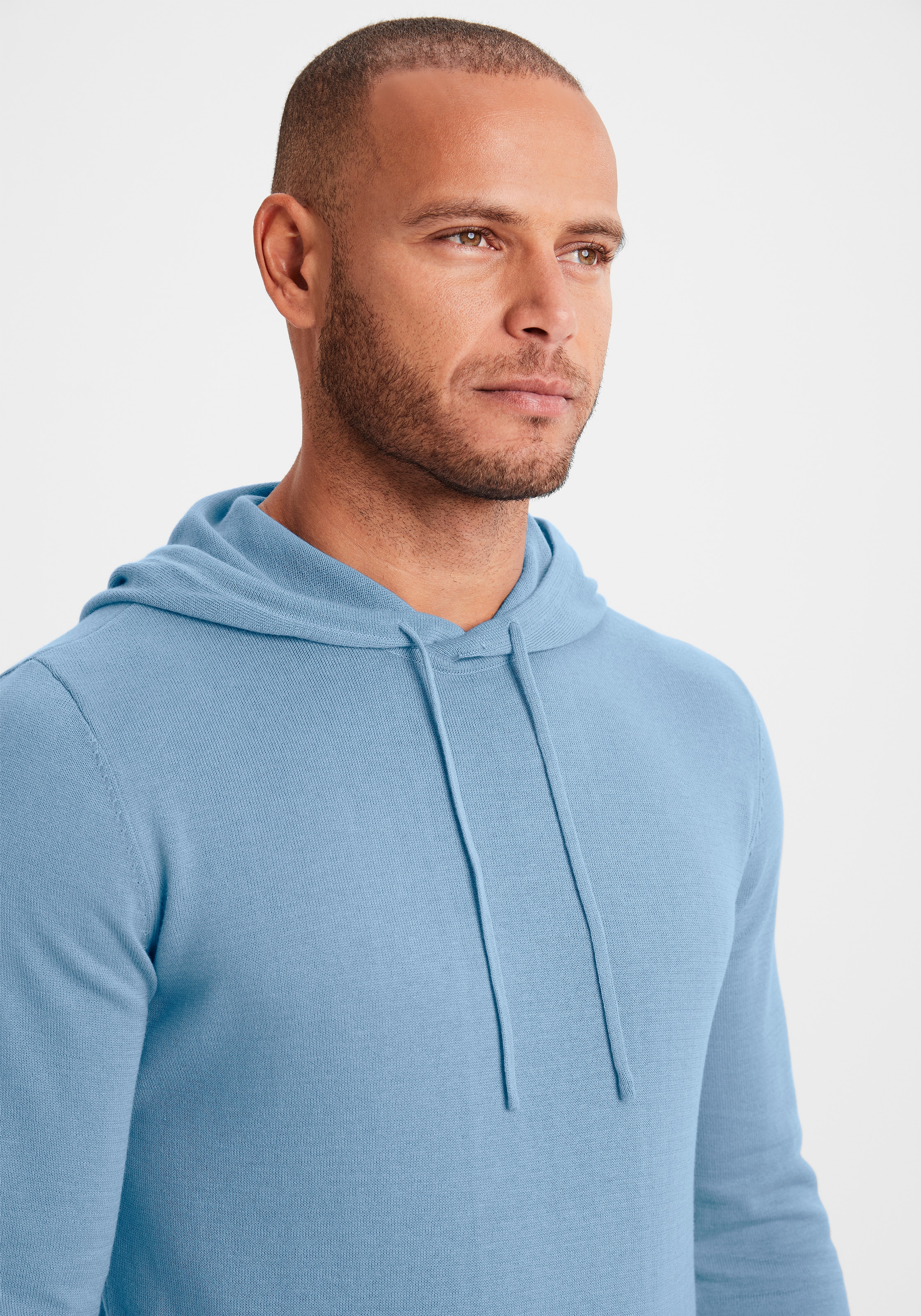 H.I.S Hoodie », Strickpullover mit Kapuze«, Feinstrick aus pflegeleichter Baumwollmischung
