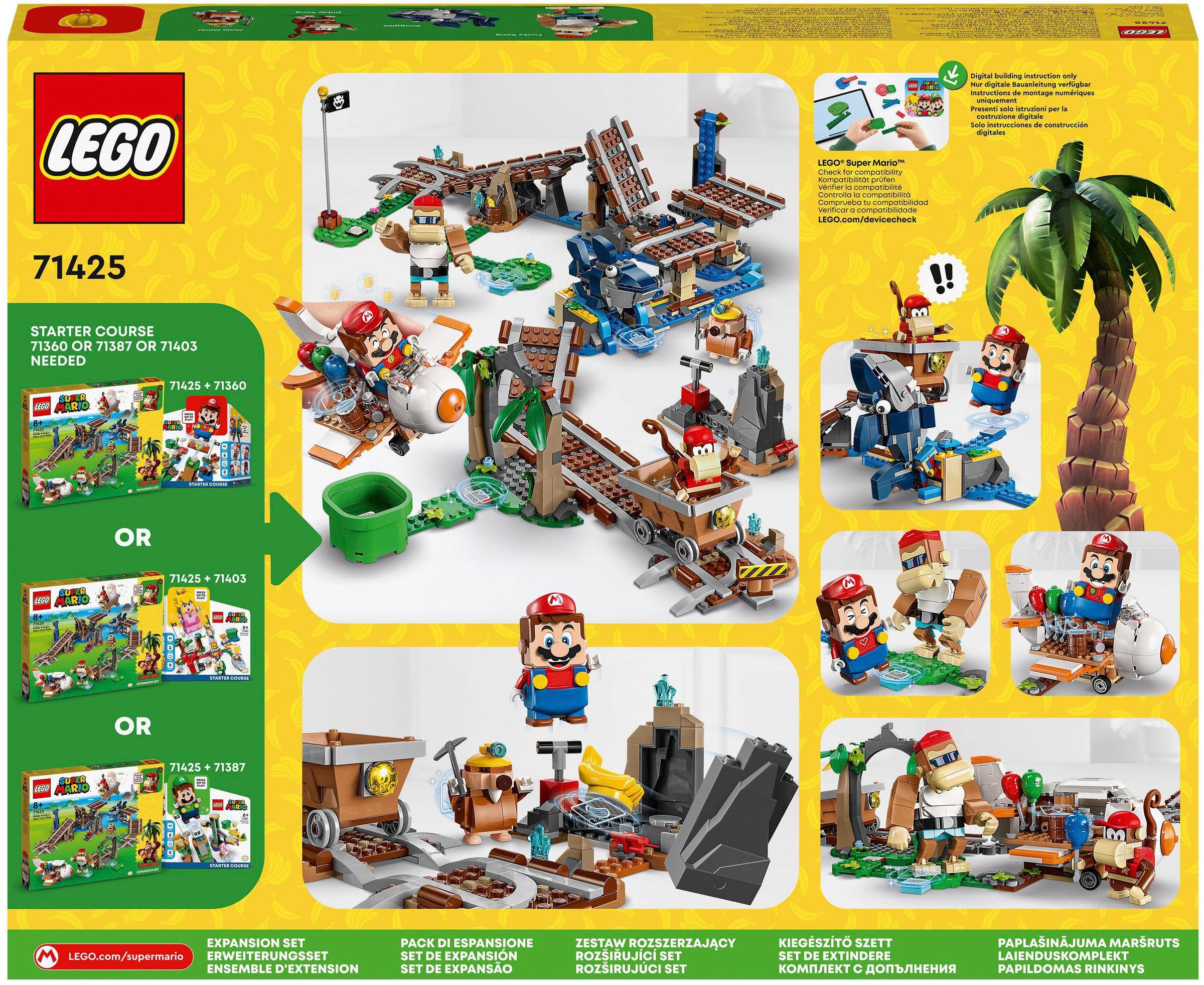 LEGO® Konstruktionsspielsteine »Diddy Kongs Lorenritt – Erweiterungsset (71425), LEGO® Super Mario«, (1157 St.), Made in Europe