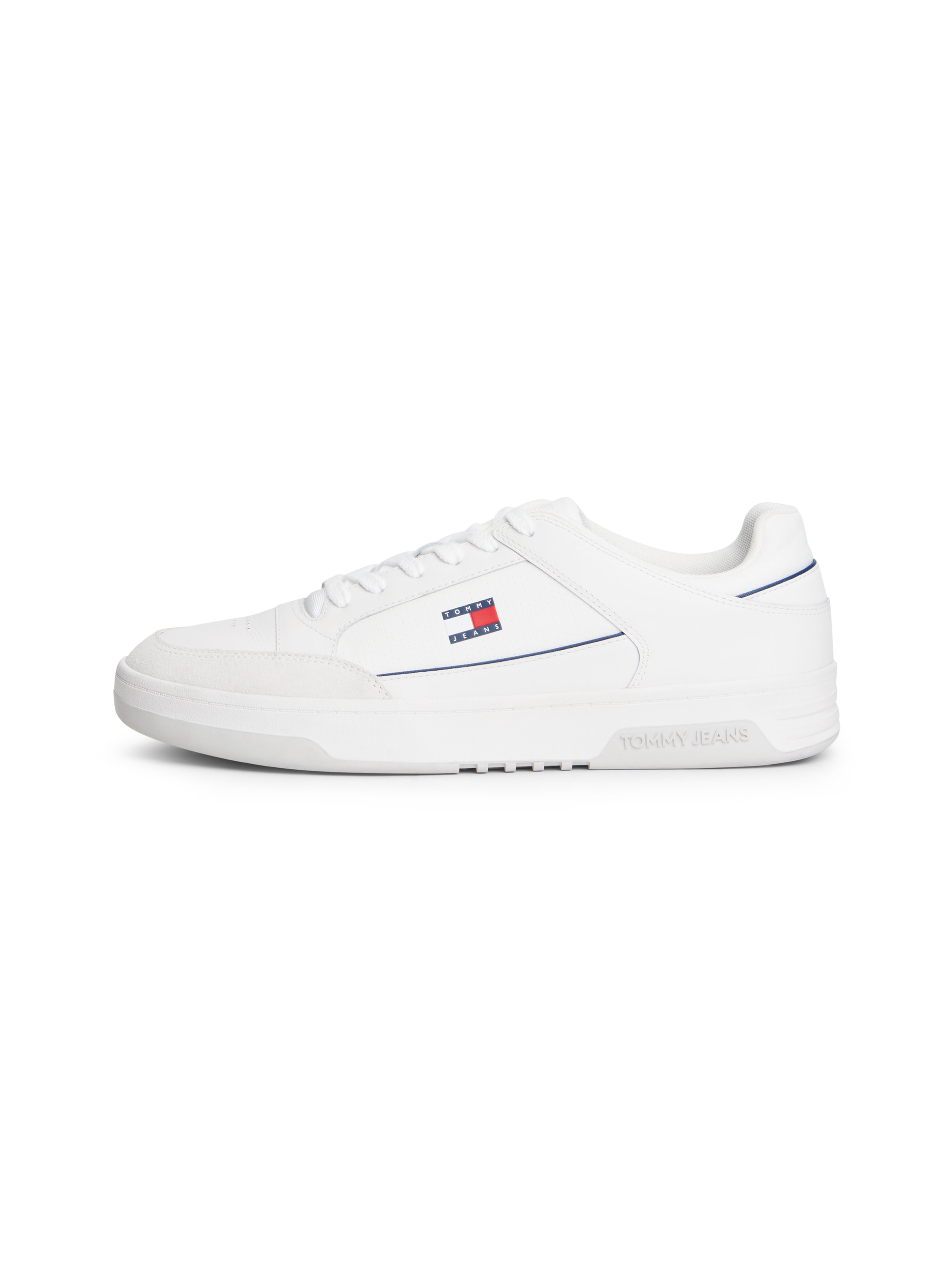 Tommy Jeans Sneaker »TOMMY JEANS PINPERF LTH BASKET«  Freizeitschuh, Halbschuh, Schnürschuh mit farbiger Pasepellierung