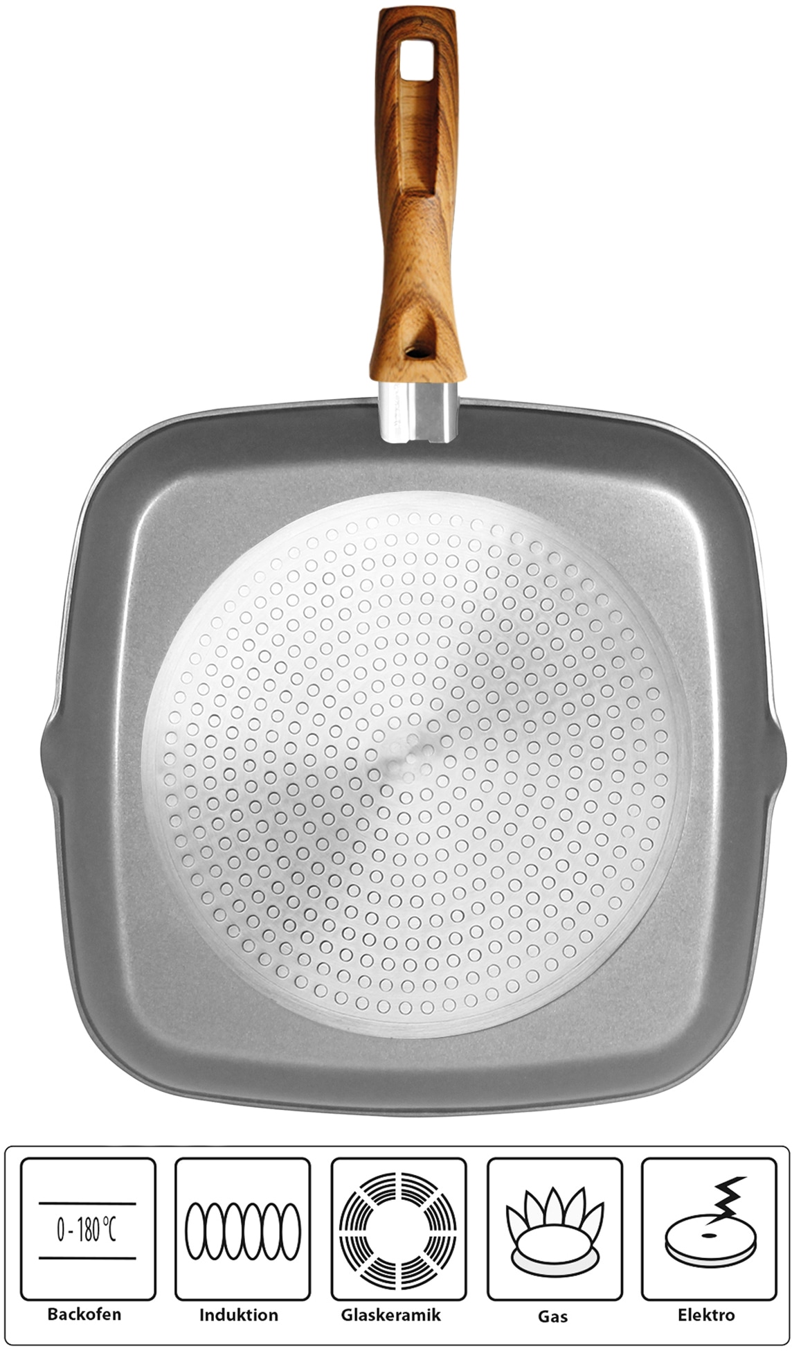 STONELINE Grillpfanne »Back to Nature«, Aluminium, Ø 28 cm, 2 Ausgüsse, Induktion
