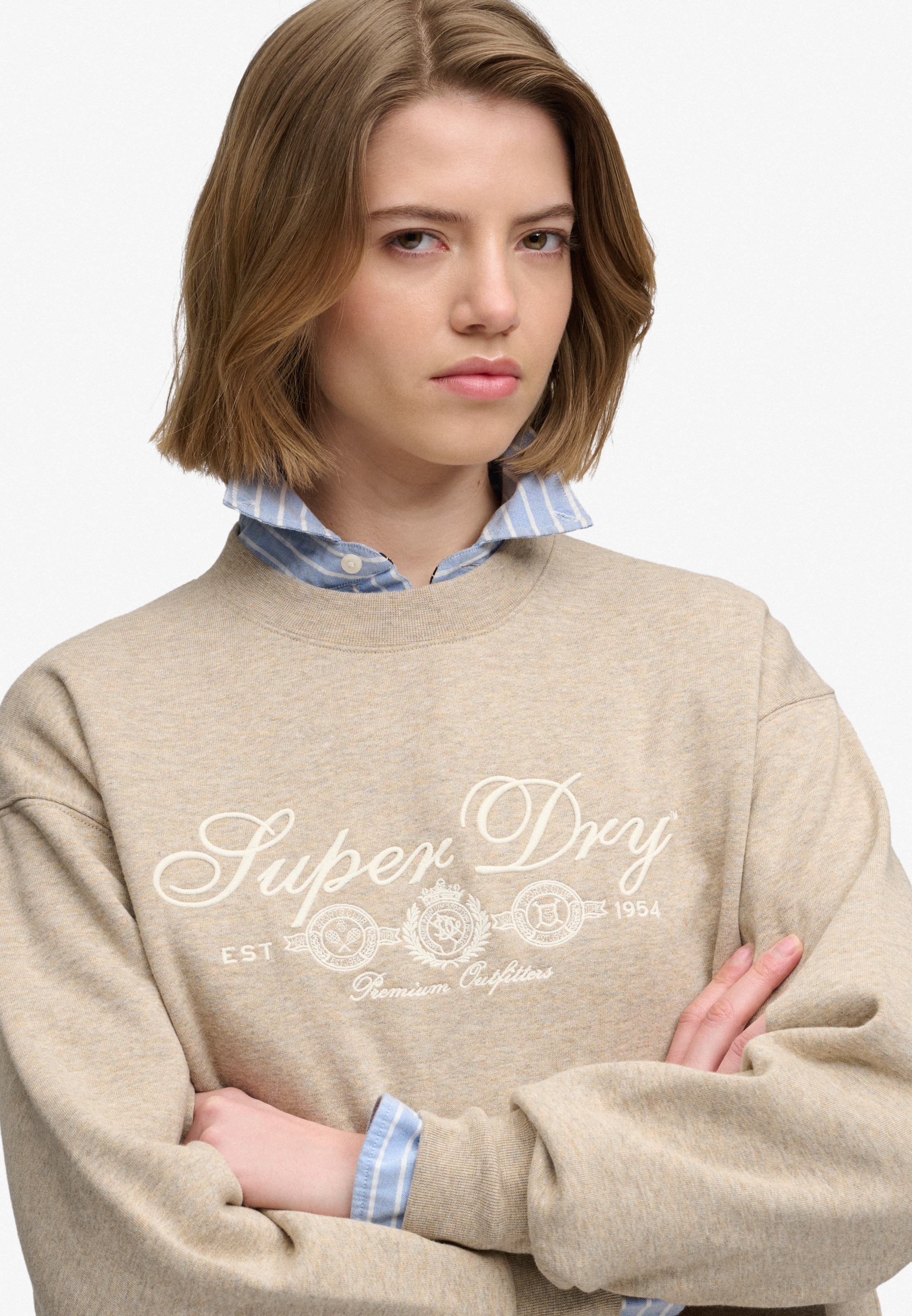 Superdry Sweatshirt »COUNTRY CLUB CREW«, Baumwollmischung, relaxed fit
