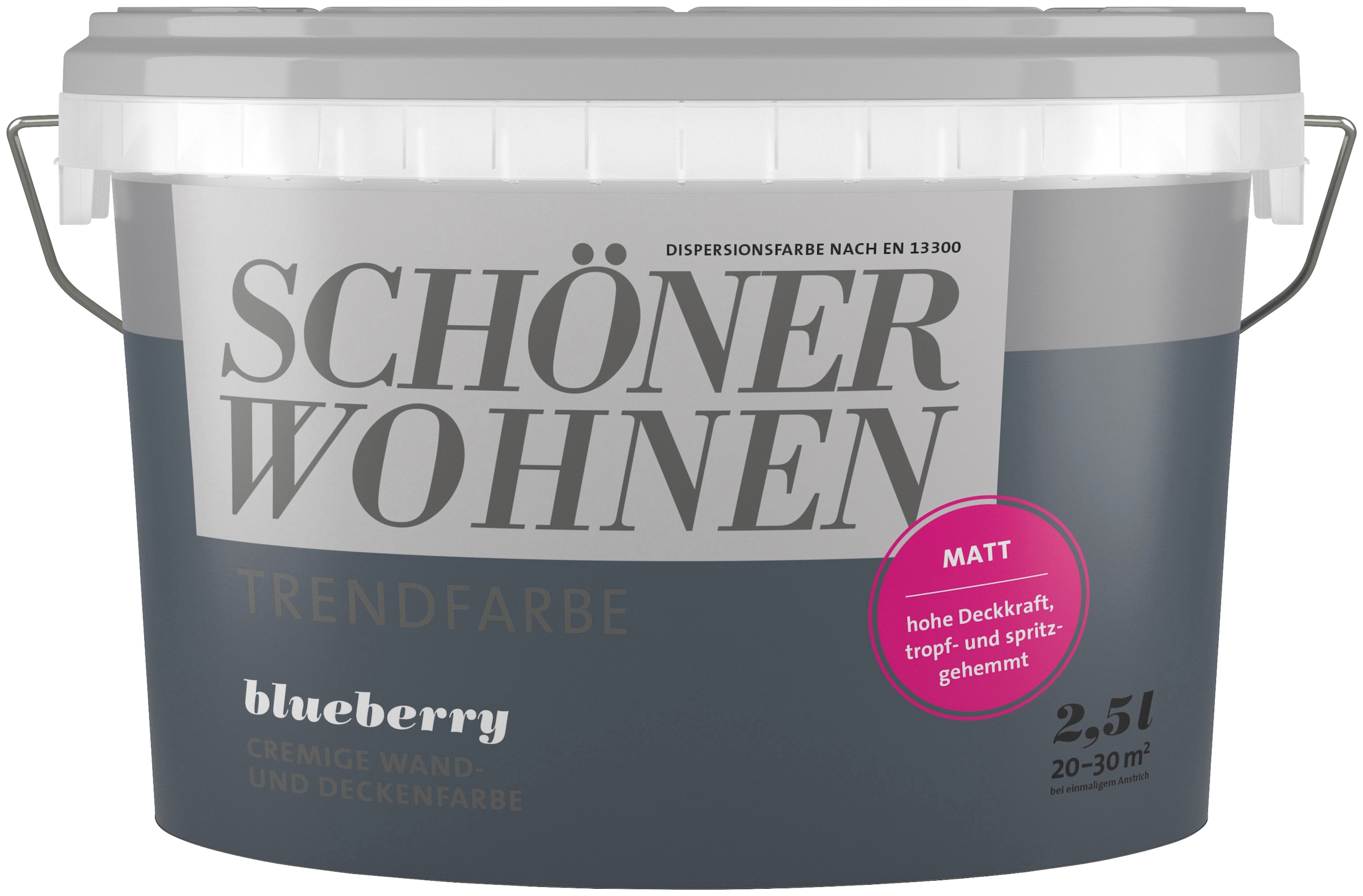 SCHÖNER WOHNEN FARBE Wand- und Deckenfarbe »TRENDFARBE, matt«, Blueberry, hochdeckende...