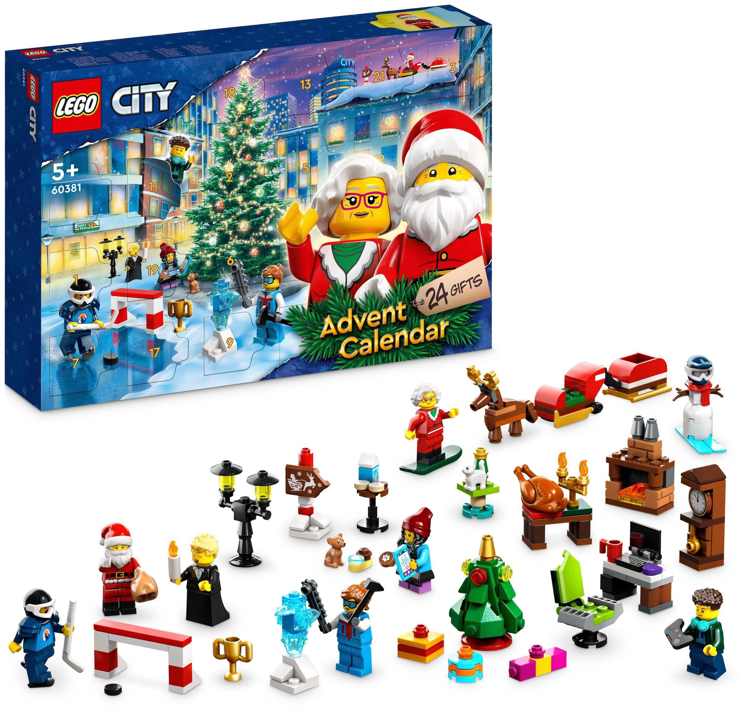 LEGO® Spielzeug-Adventskalender »Spielbausteine, LEGO City 2023 (60381), LEGO® City«, ab 5 Jahren, Made in Europe