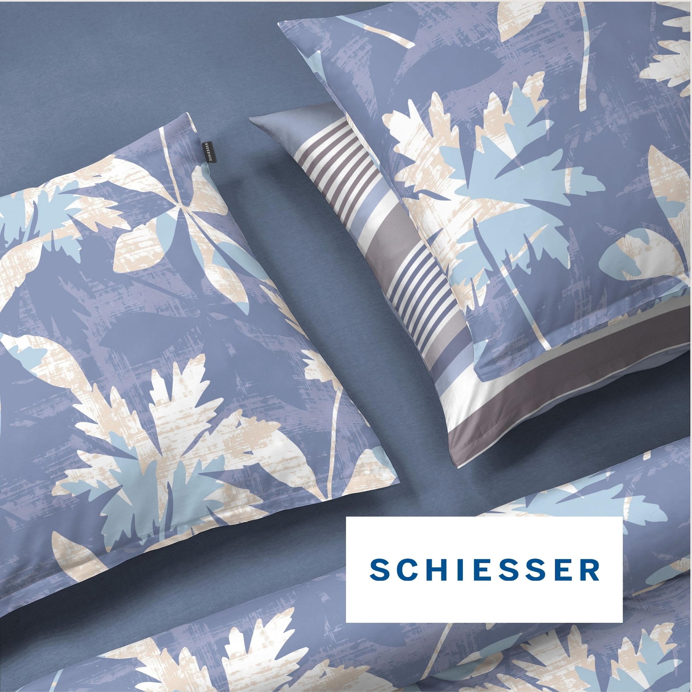 Schiesser Bettwäsche »Vera aus weichem Baumwoll-Satin mit floralem Muster« 2 tlg. OEKO-TEX® MADE IN GREEN
