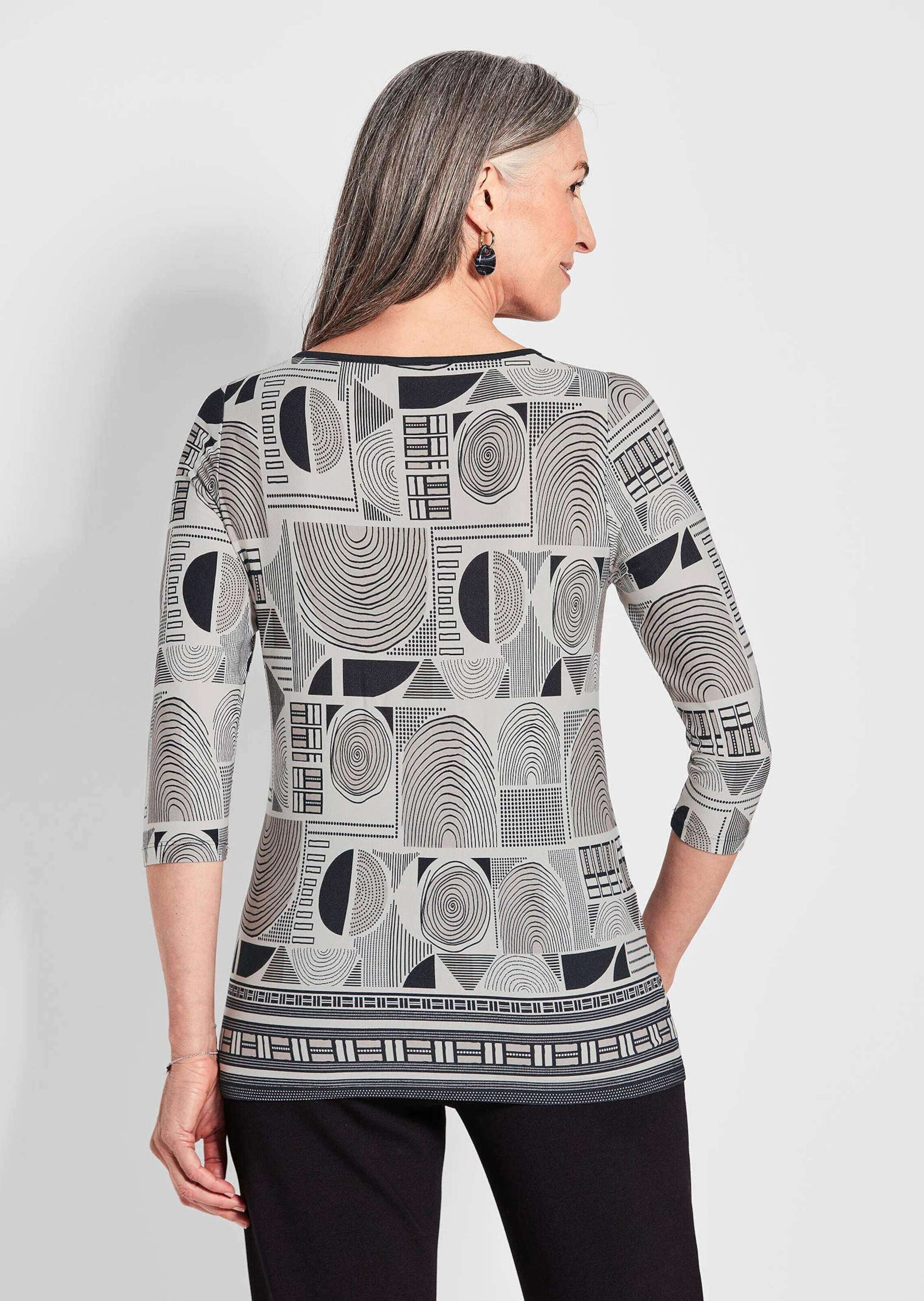 GOLDNER Kurzarmshirt »Kurzgröße Elegantes Oberteil mit Allover-Muster« Sonstige