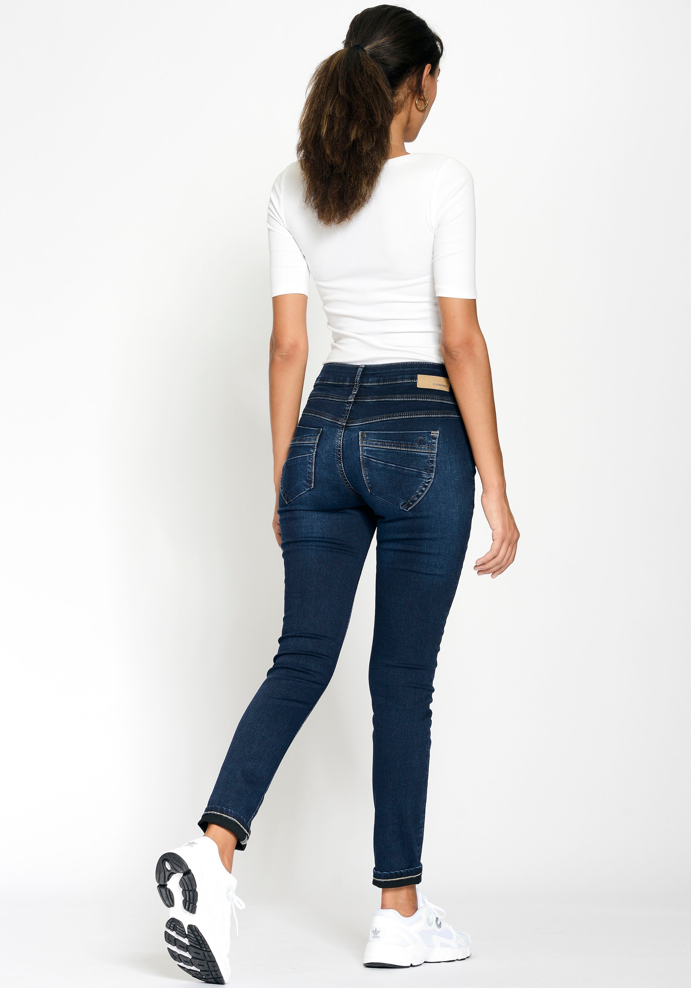 und »94MORA«, Skinny-fit-Jeans Passe GANG vorne OTTOversand 3-Knopf-Verschluss mit bei