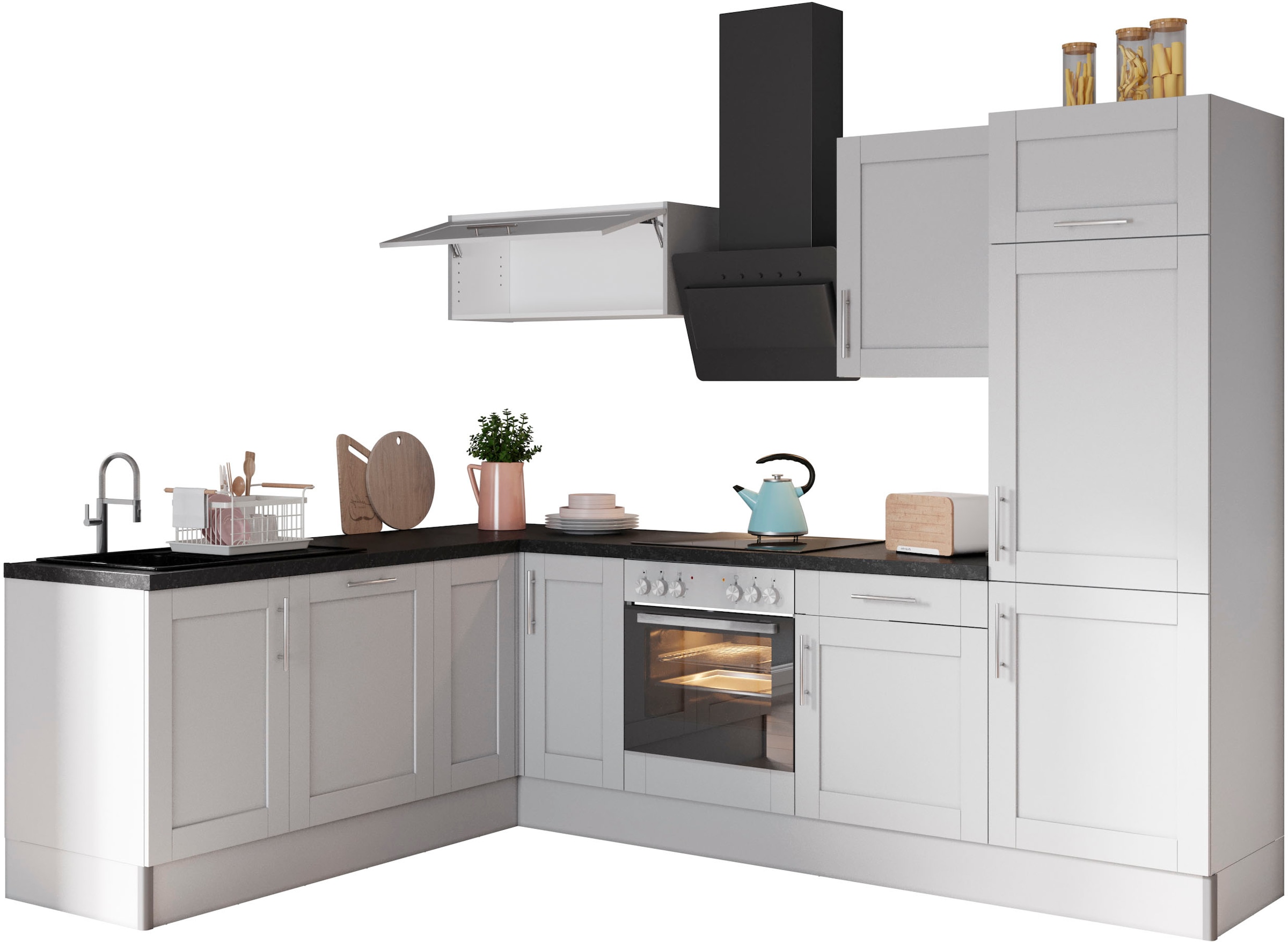 Küche »Ahus«, 200 x 270 cm breit, wahlweise mit E-Geräten, Soft Close Funktion