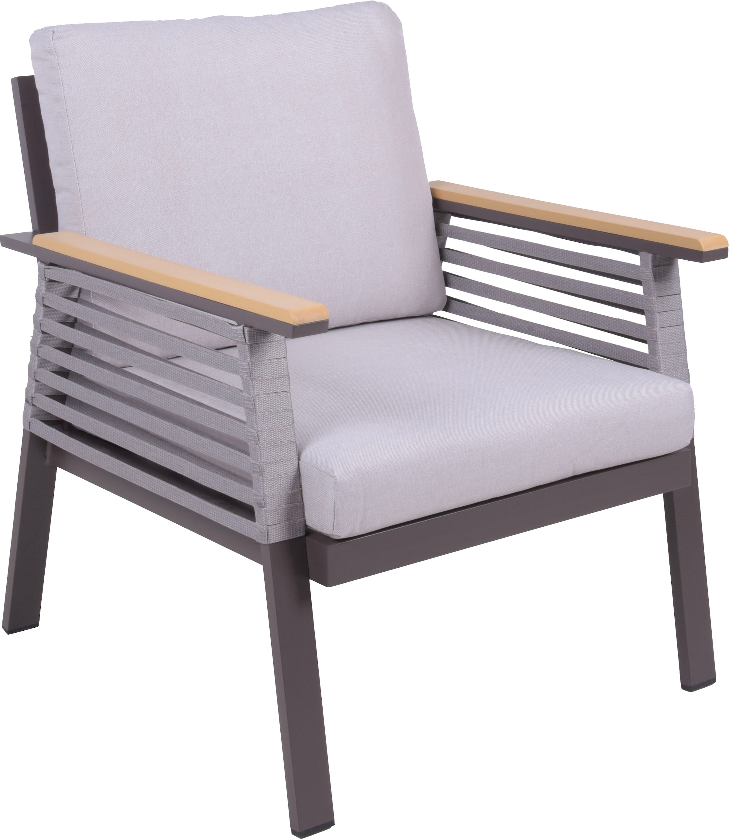 Garden Pleasure Gartenlounge-Set », Lounge-Gruppe »DENIA«« 2 Sessel,  1 Sofa,Tisch LxB: 55,5x100 cm, inkl beigen Kissen