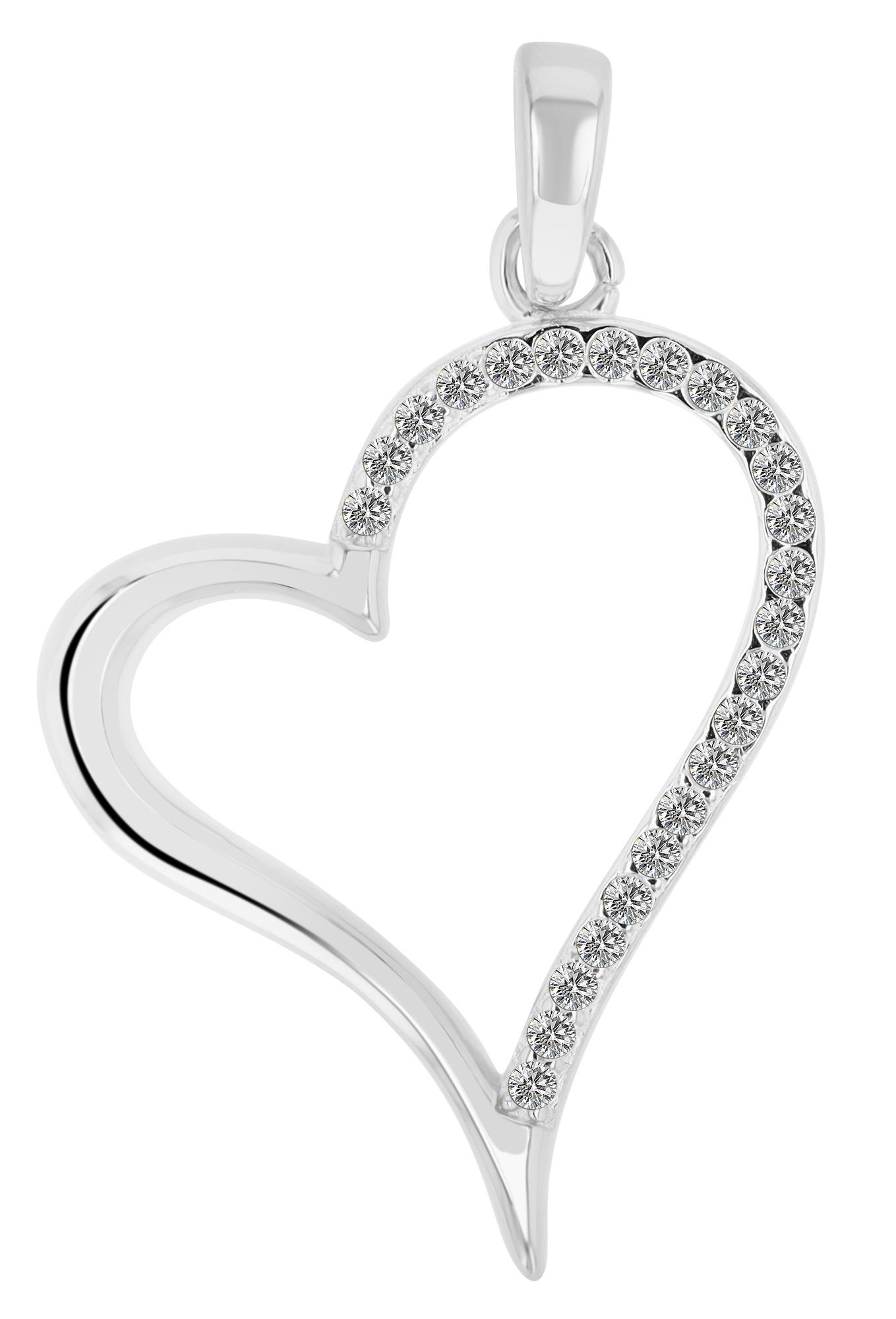 Adelia´s Herzanhänger »Damen Anhänger ¿ Herz Herzanhänger aus 925 Silber mit Zirkonia«