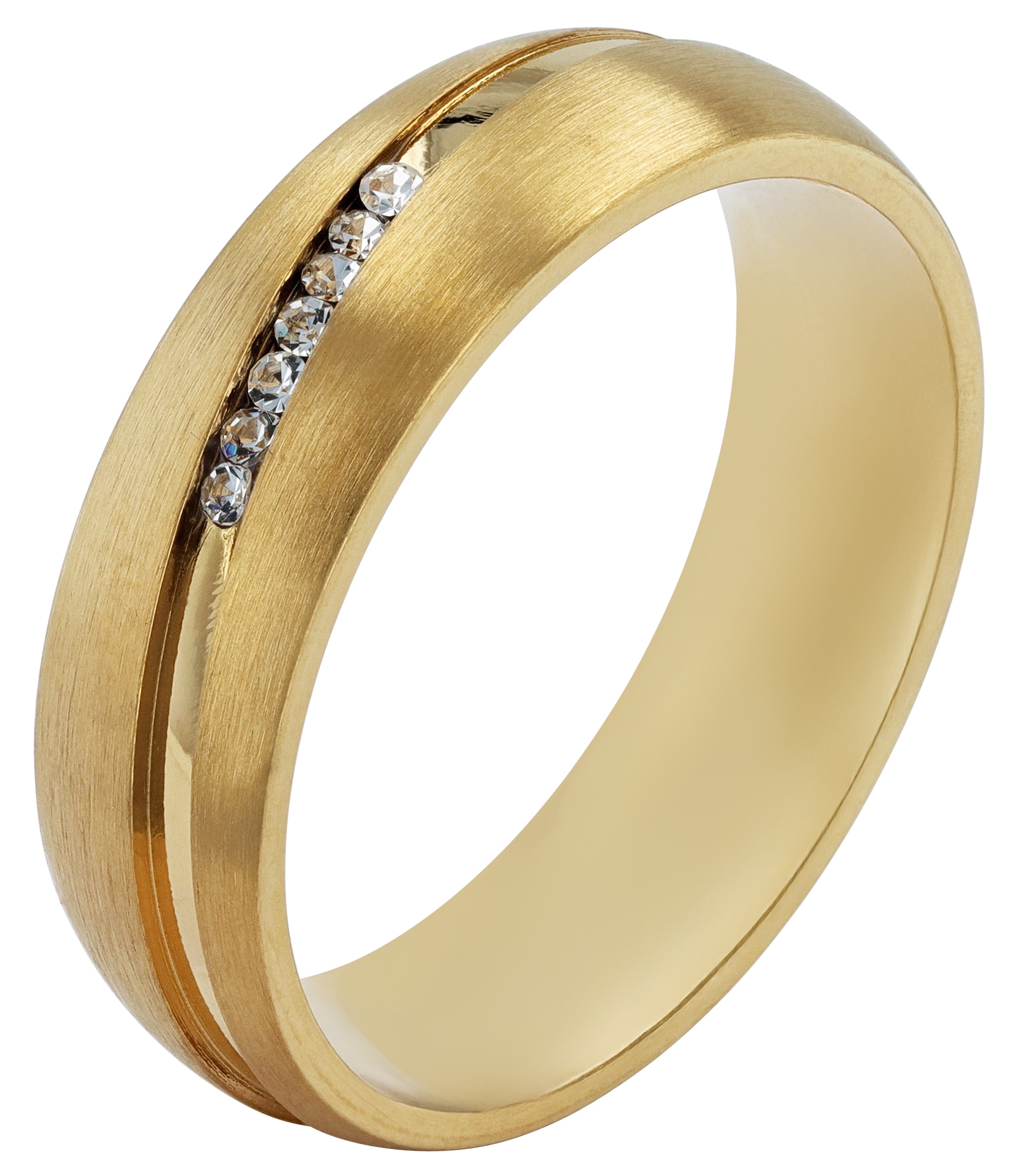 Adelia´s Fingerring »Damen Ring aus Edelstahl mit Strass Steinchen«