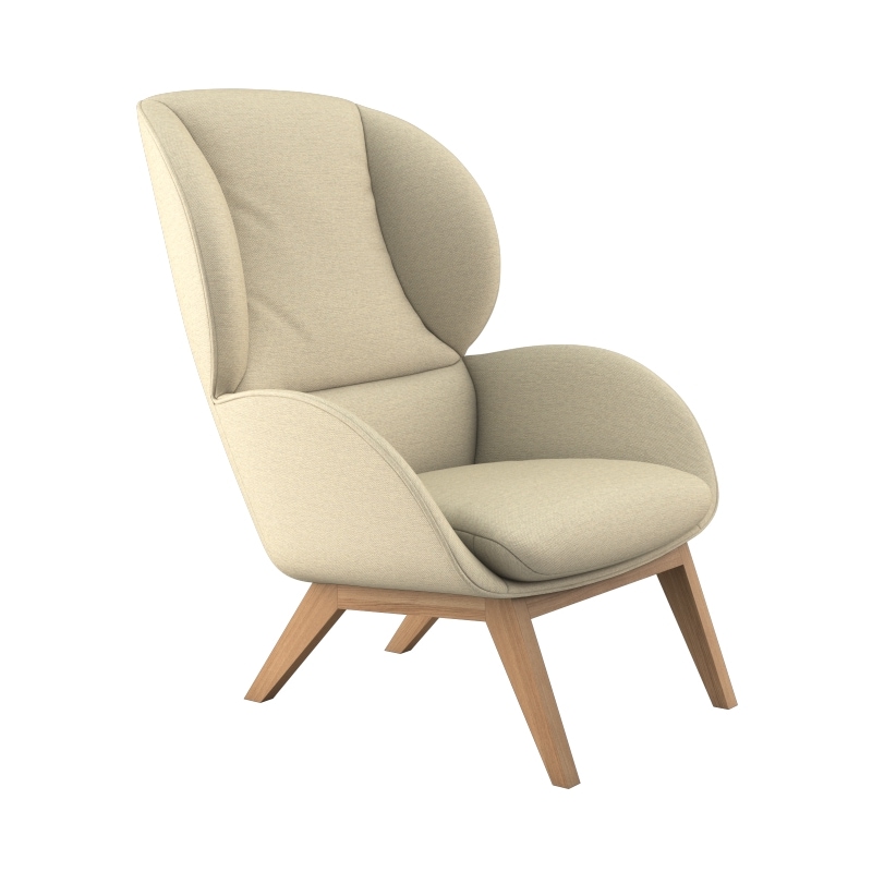 FLEXLUX Ohrensessel »Adria« Stil & Komfort, organische Form, Fuß Eiche