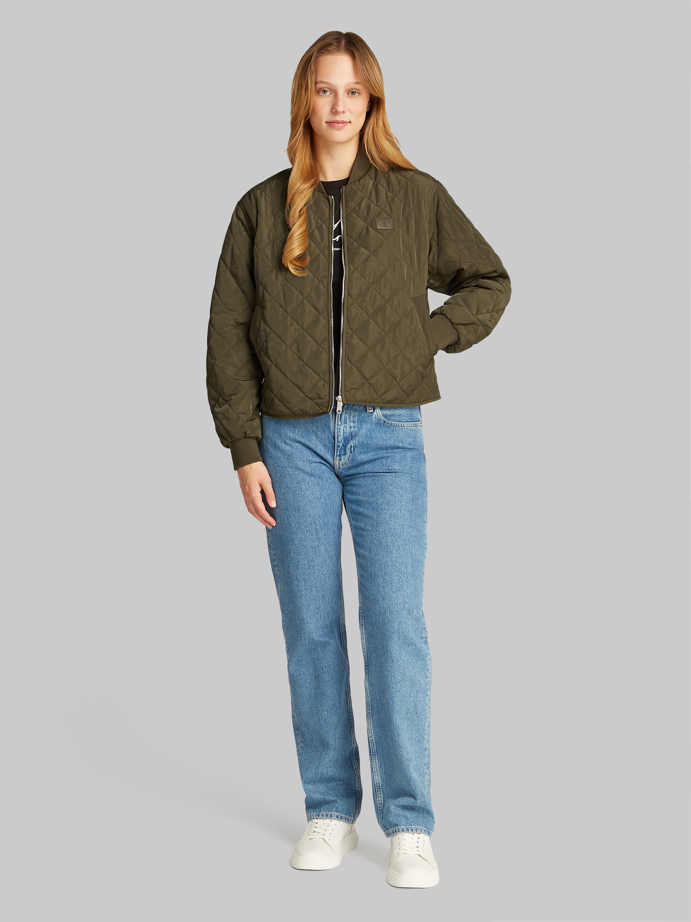 Calvin Klein Jeans Bomberjacke »LW QUILTED JACKET«, mit Logodruck, mit Steppmuster