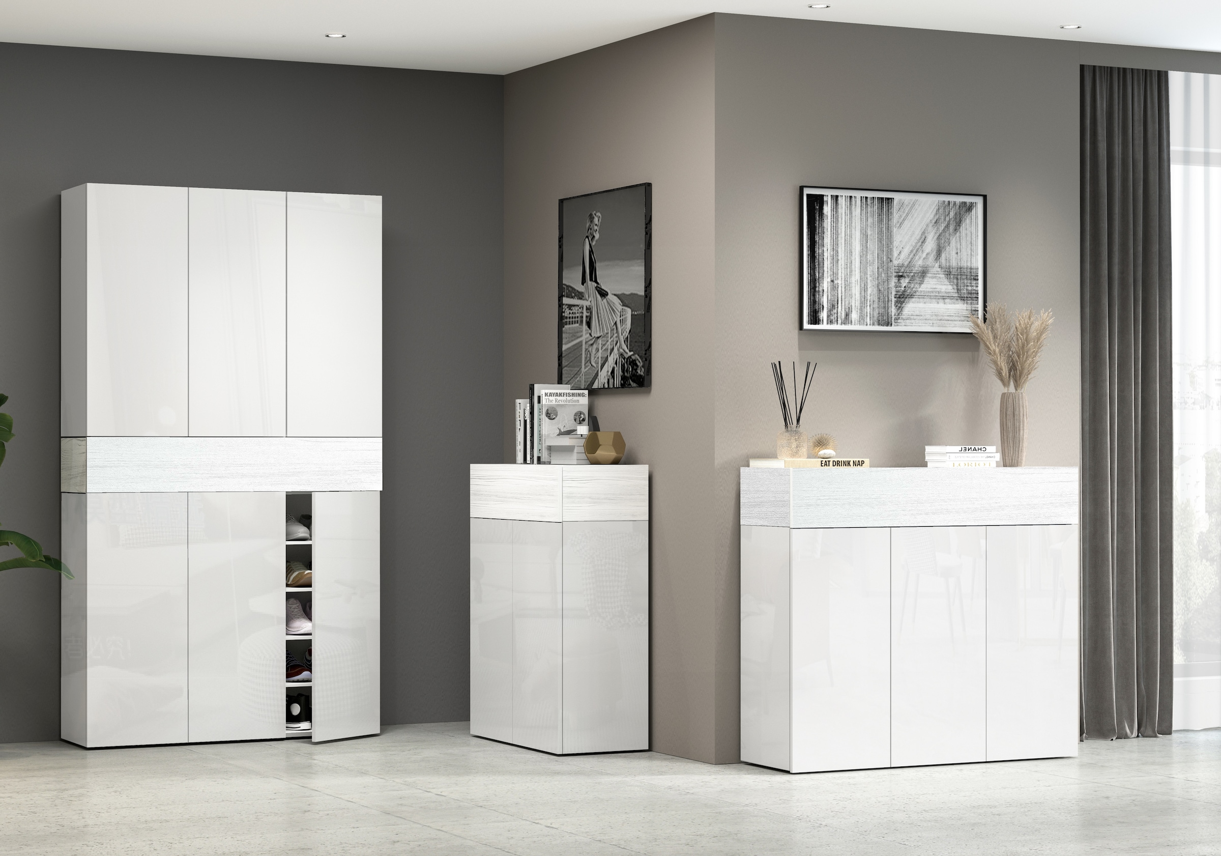 INOSIGN Schuhschrank »Savona«, Höhe 200cm, 12 Einlegeböden, 21 Fächer