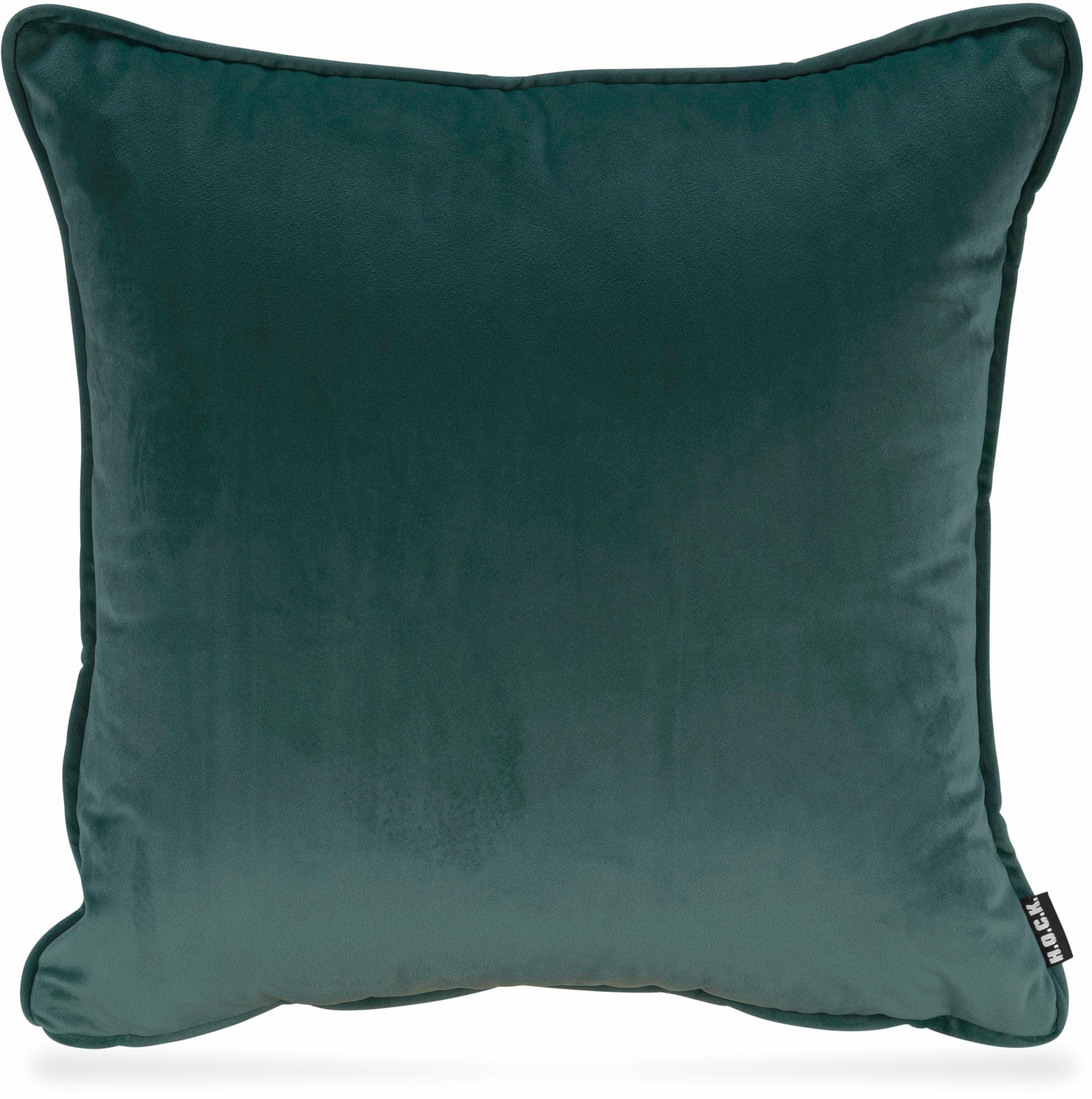 H.O.C.K. Dekokissen »Nobile Samt« Kissenhülle mit Füllung in grün, Größe B/L: 50 cm x 50 cm