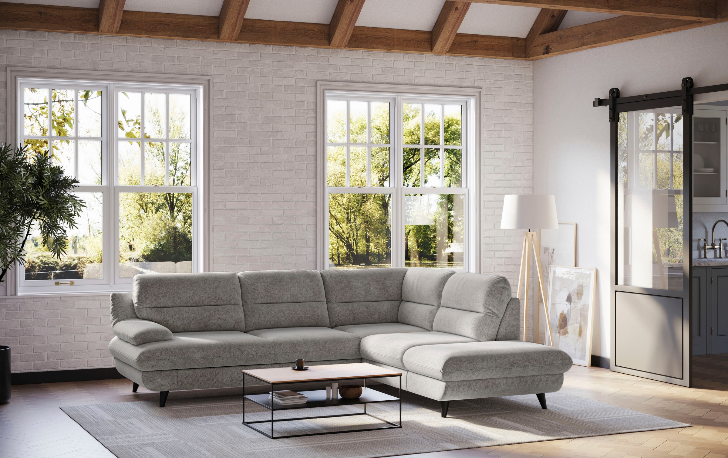 COTTA Ecksofa »Pike L-Form, B: 266 cm« optional Bettfunktion & Bettkasten