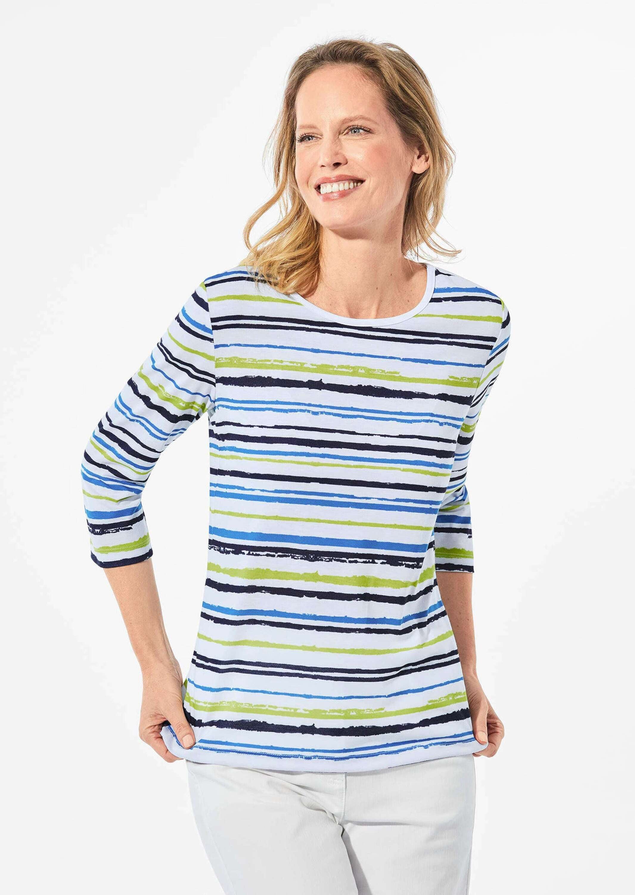 GOLDNER 3/4-Arm-Shirt »Pflegeleichtes Shirt in Ringeloptik« Ohne