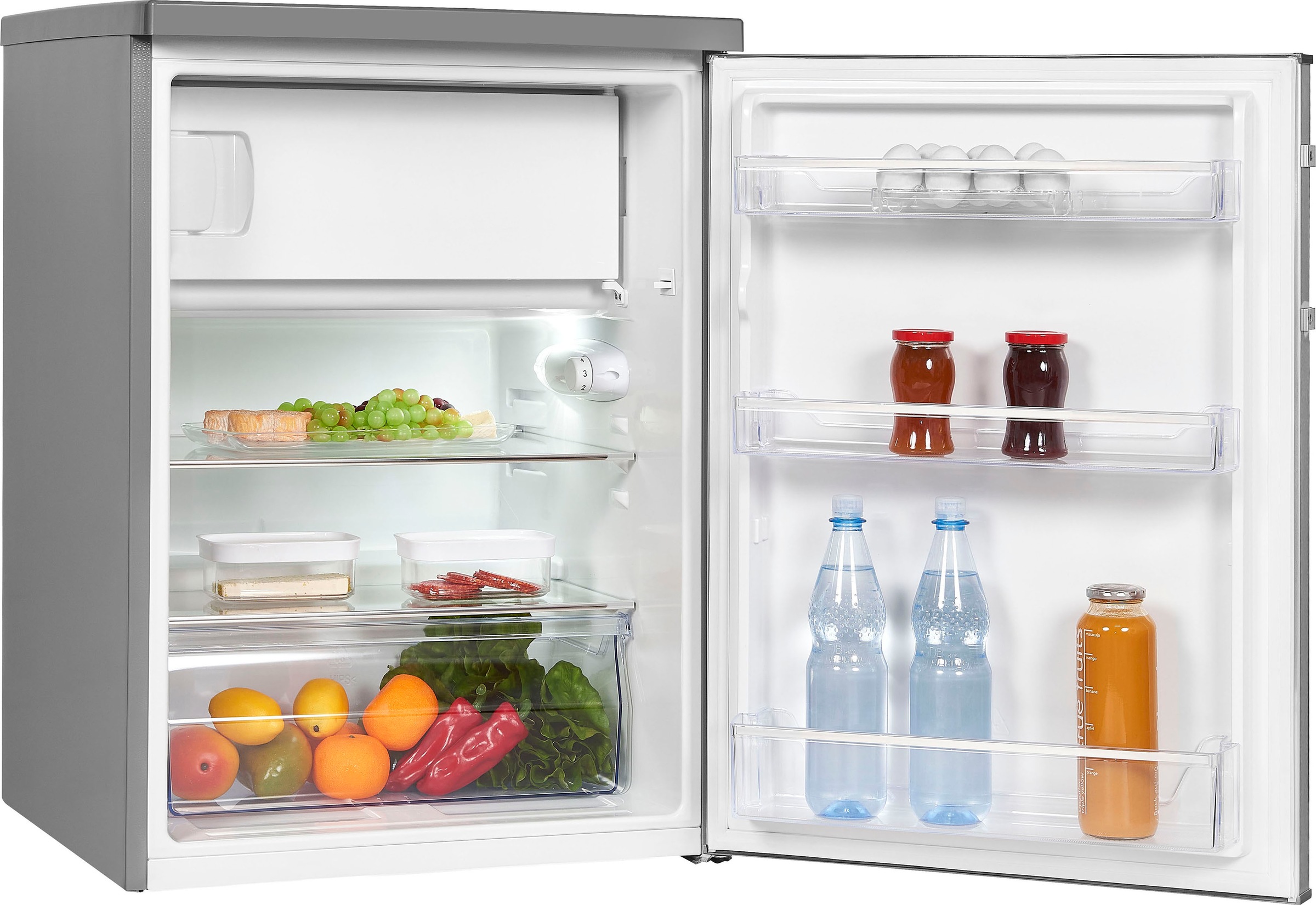 exquisit Kühlschrank »KS18-4-H-170E inoxlook«, 136 L Volumen, 4 Sterne Gefrieren