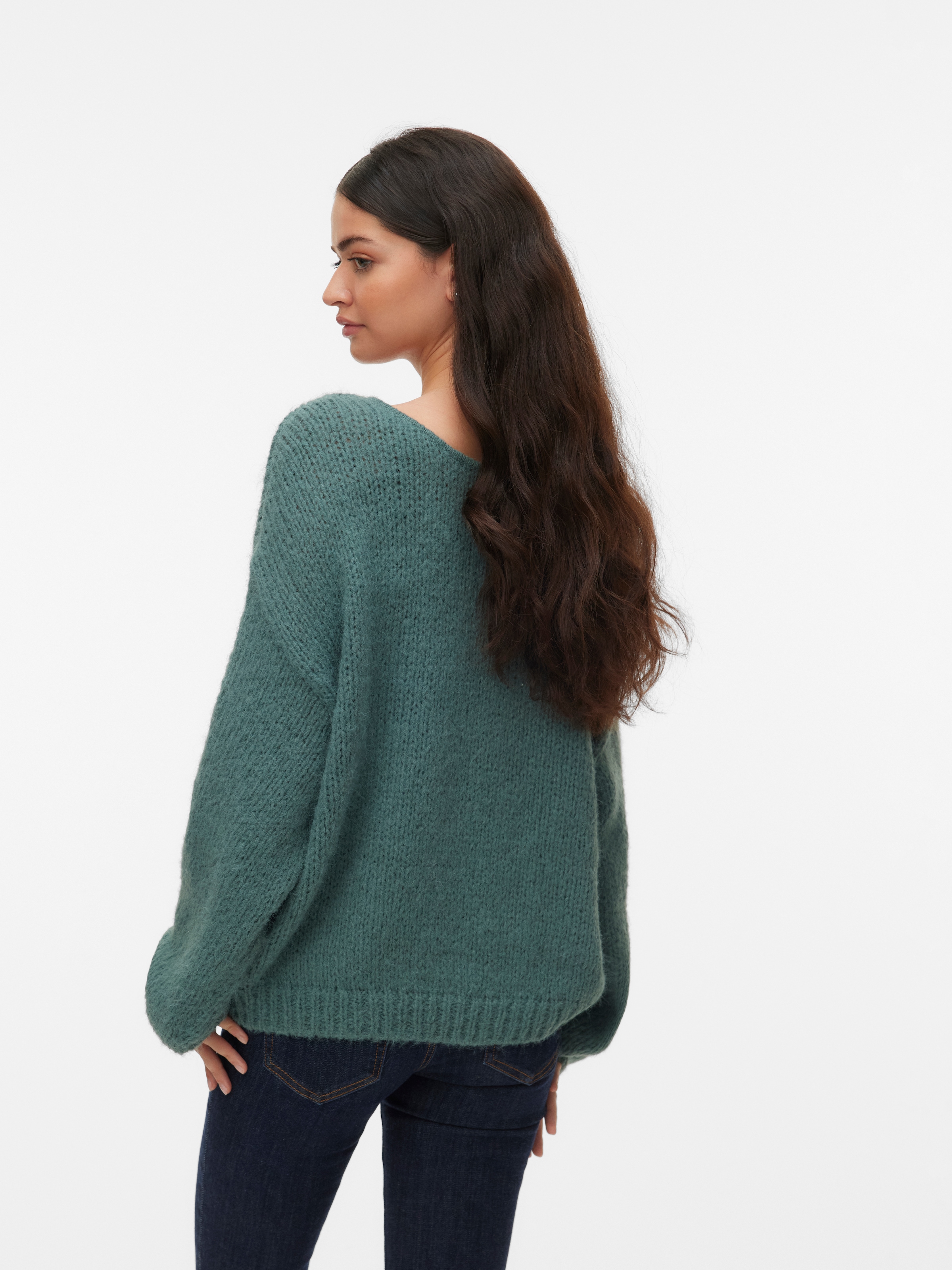 Vero Moda Strickpullover »VMMAYBE LS 2WAY V-NECK PULLOVER NOOS« Kunstfaser, locker geschnitten, V-Ausschnitt