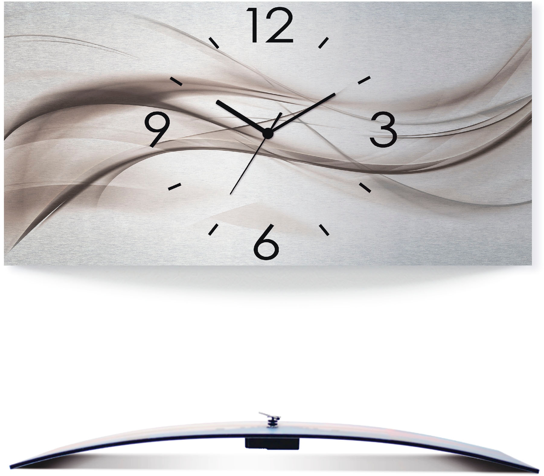 Artland Wanduhr »Abstraktes Design - schöne Welle«, 3D Optik gebogen, mit Quarz- oder Funkuhrwerk, versch. Größen