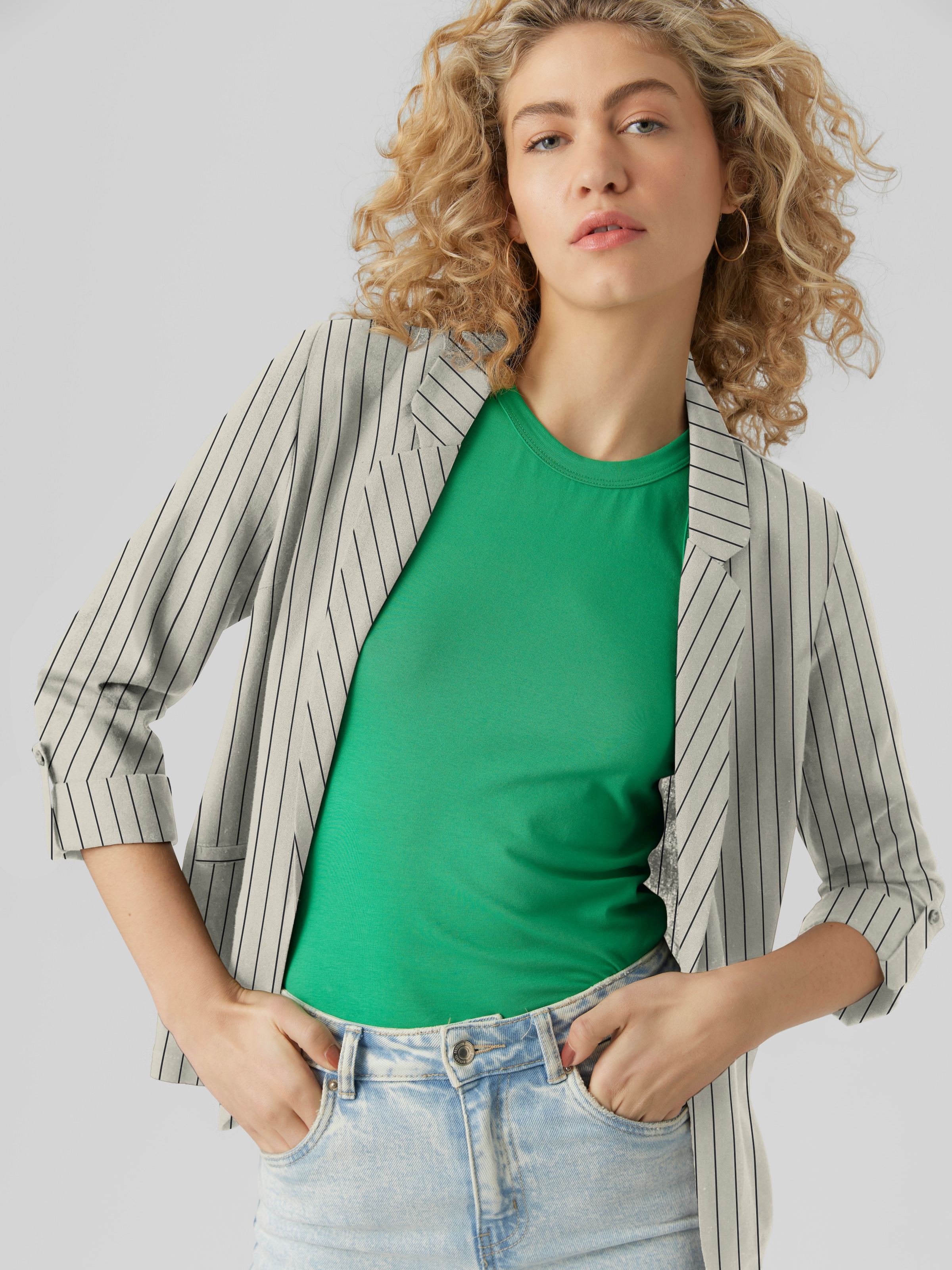 Vero Moda Kurzblazer »VMJESMILO 3/4 LOOSE BLAZER WVN GA NOOS«, mit Leinen