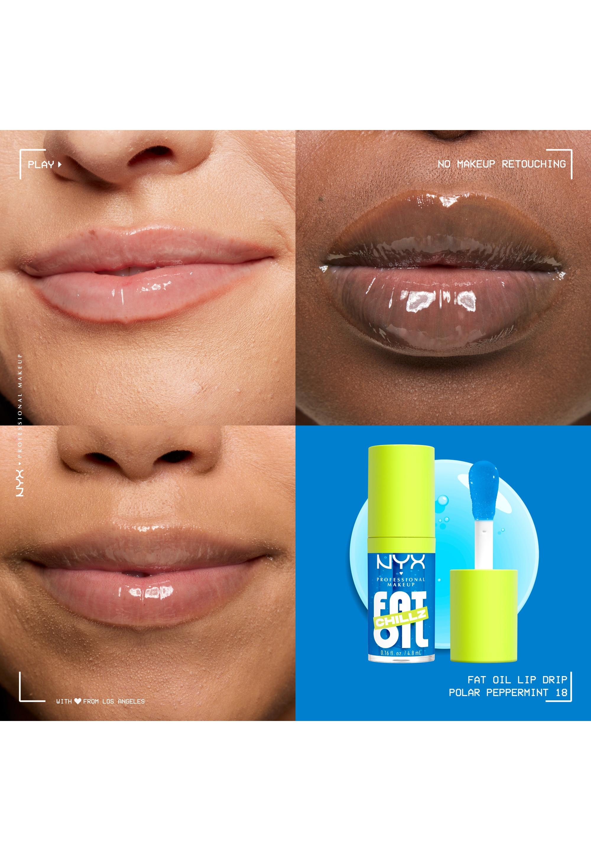 NYX Lipgloss »NYX Professional Makeup Fat Oil Chillz« mit intensiv-schimmerndem Finish, individuell aufbaubare Farbe