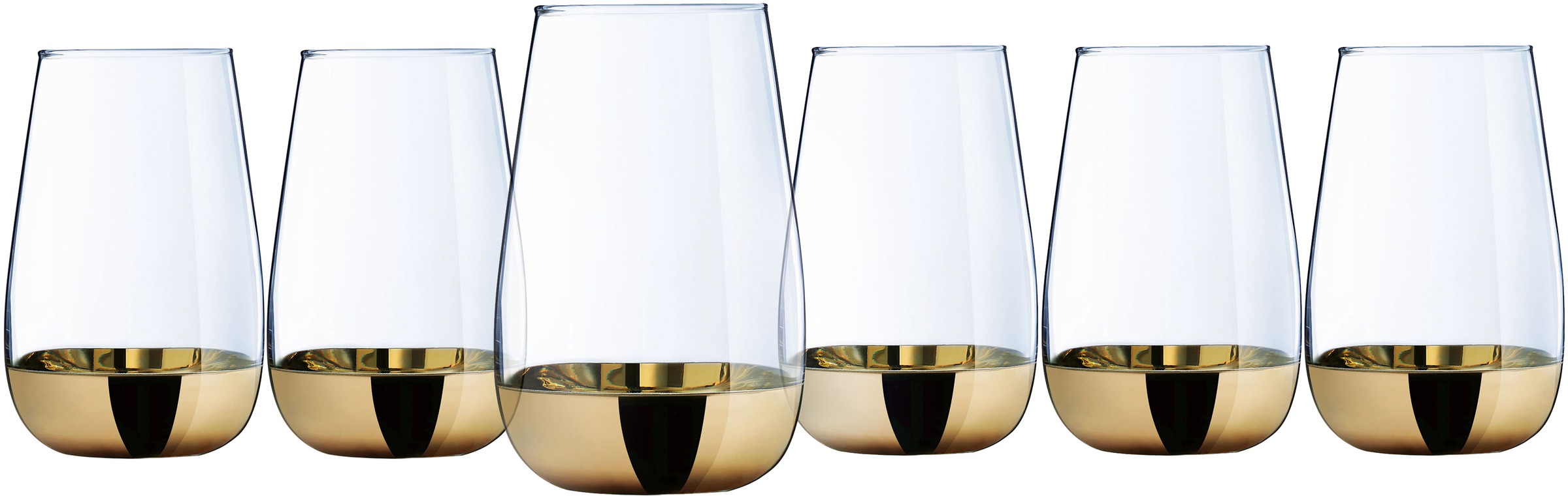 Leonique Longdrinkglas »Donella«, (Set, 6 tlg.), mit hochwertigem Golddekor