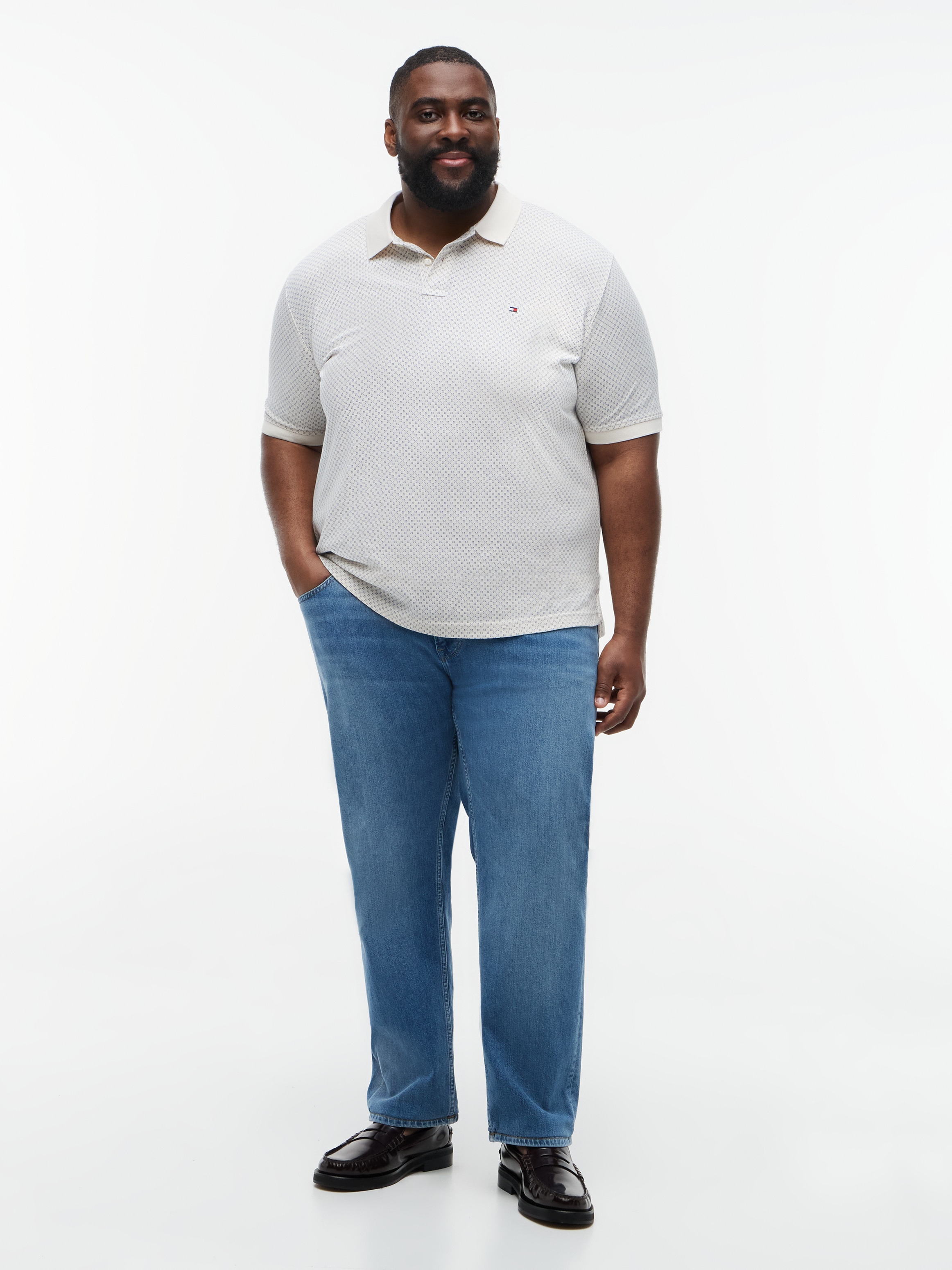 Tommy Hilfiger Big & Tall Poloshirt »BT-MICROPRINT PIQUE REGULAR« mit geometrischem Muster, Große Größen