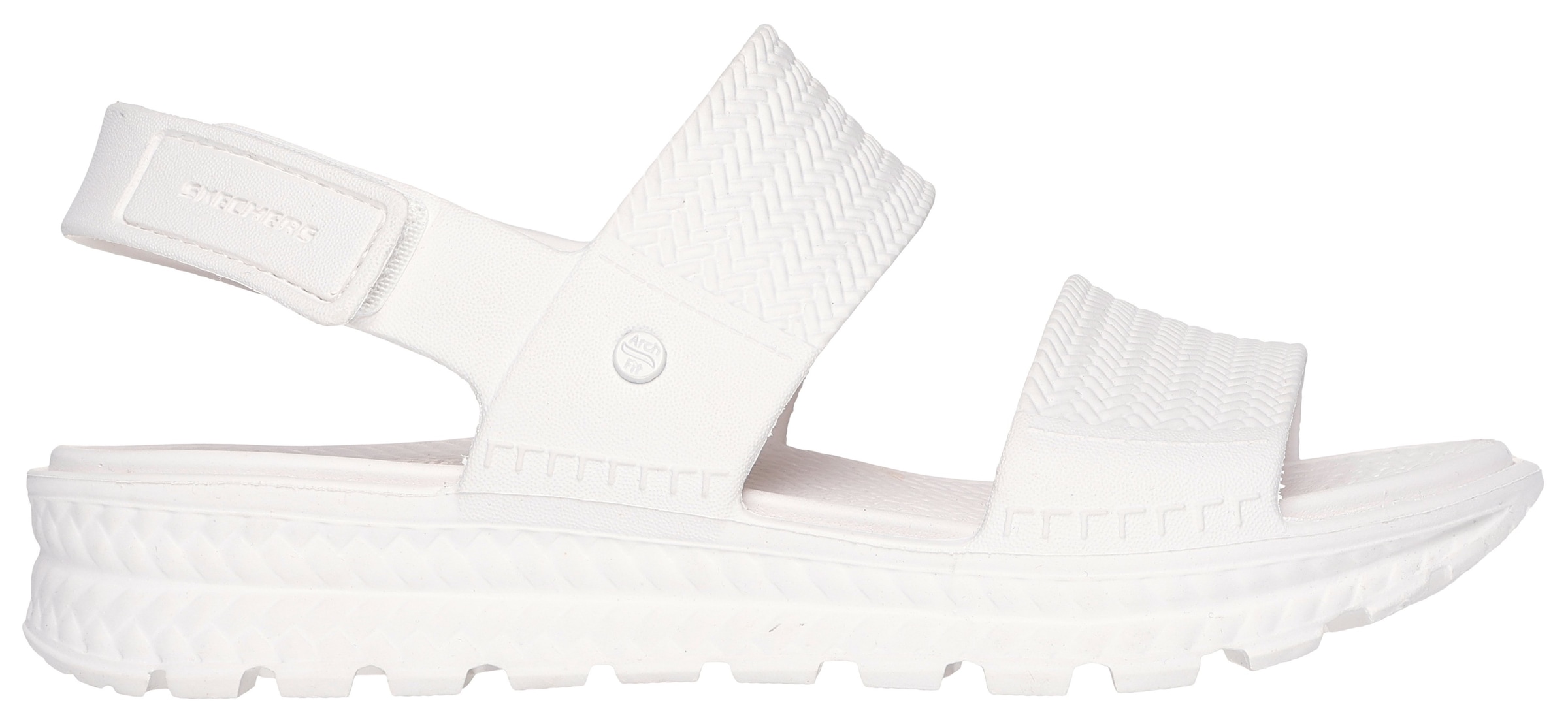 Skechers Sandale »ARCH FIT FOOTSTEPS-SUNNY DAYS«, Plateau Sandale, Sommerschuh mit Klettverschluss