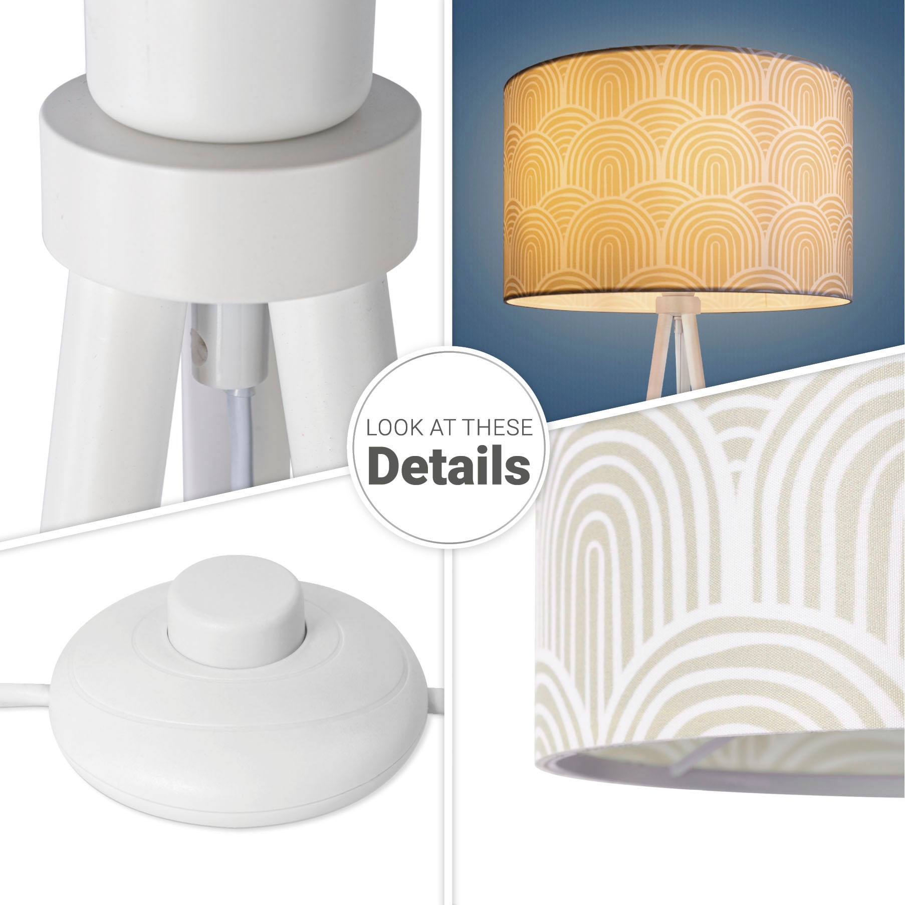 Paco Home Stehlampe »Trina Pillar«, Wohnzimmer Stativ Modern bestellen Mit Stoffschirm Uni OTTO Dreibein bei Stehleuchte