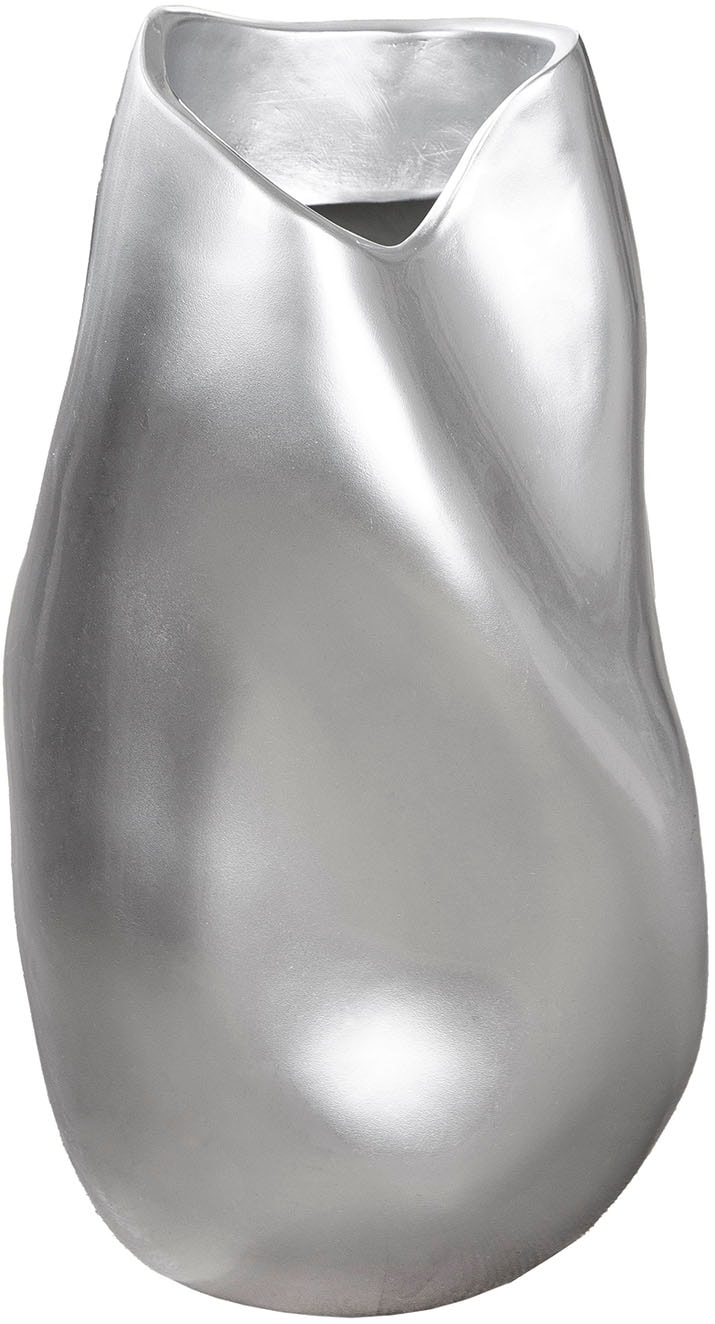 GILDE Bodenvase »Bodenvase organisch Jolie silberfarben H. 50,5 cm«