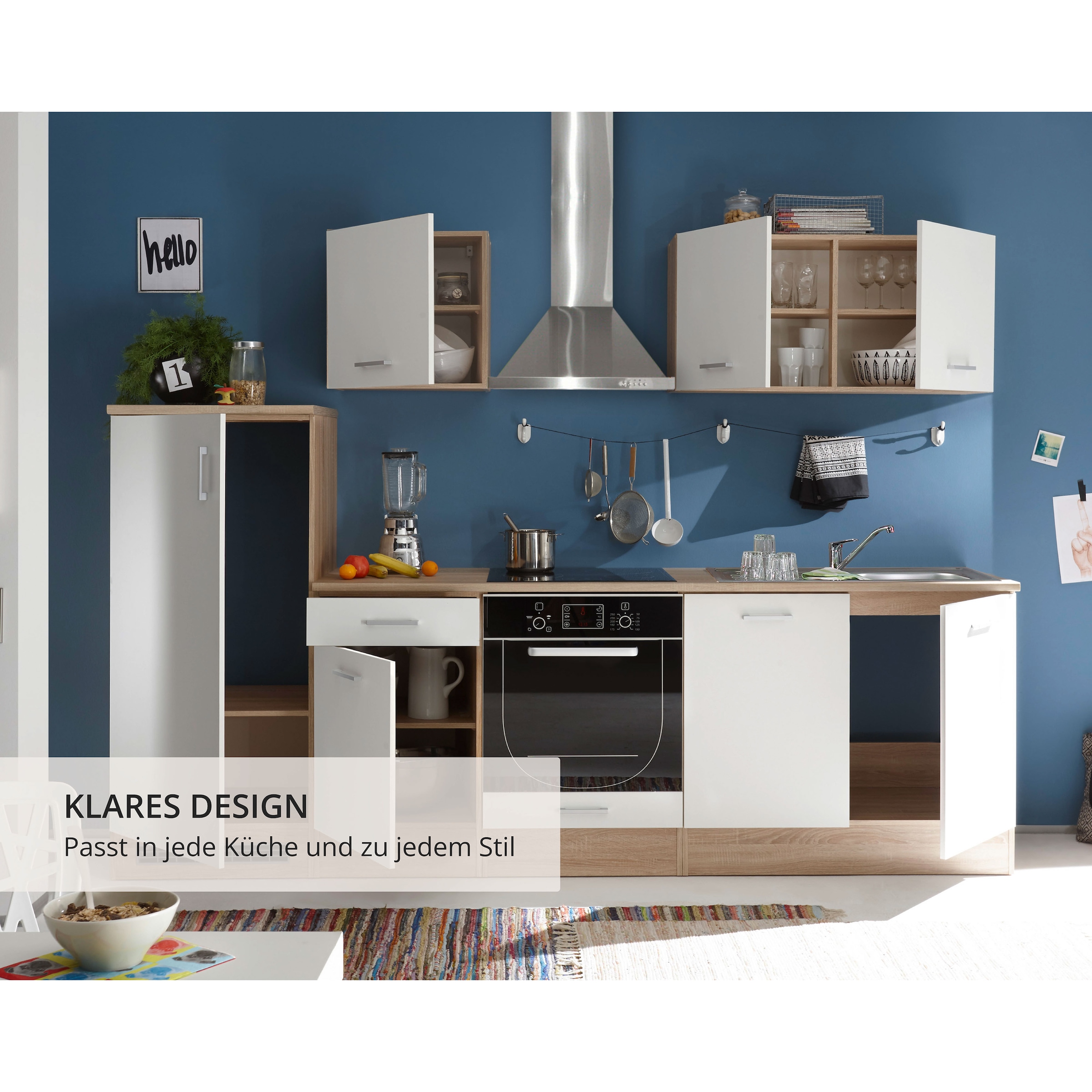 BASIC by Balculina Küchenzeile »Andy«, Breite 270 cm, wahlweise mit E-Geräten