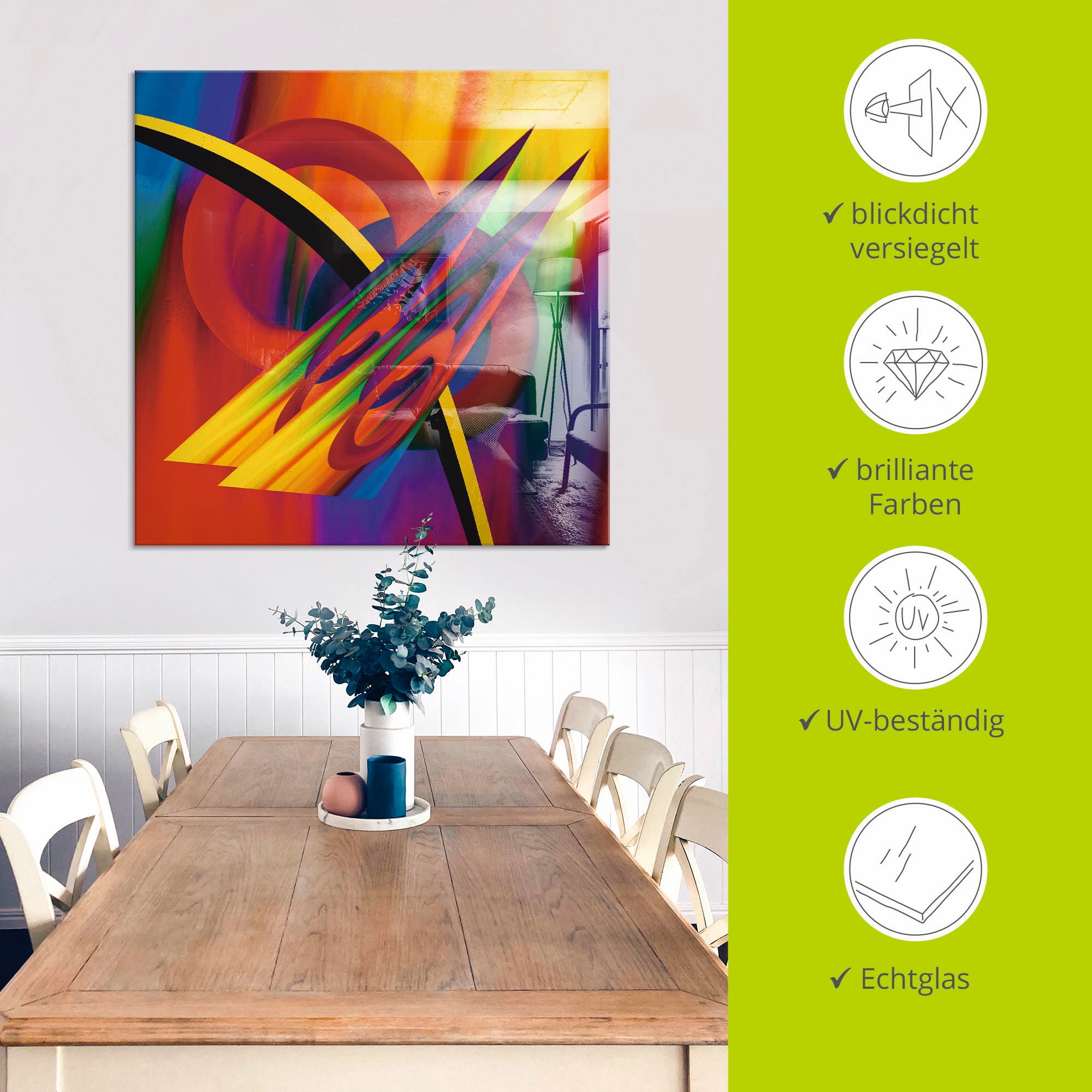 Artland Glasbild »Modern Bunt« Muster 1 Stk. tlg. in verschiedenen Größen