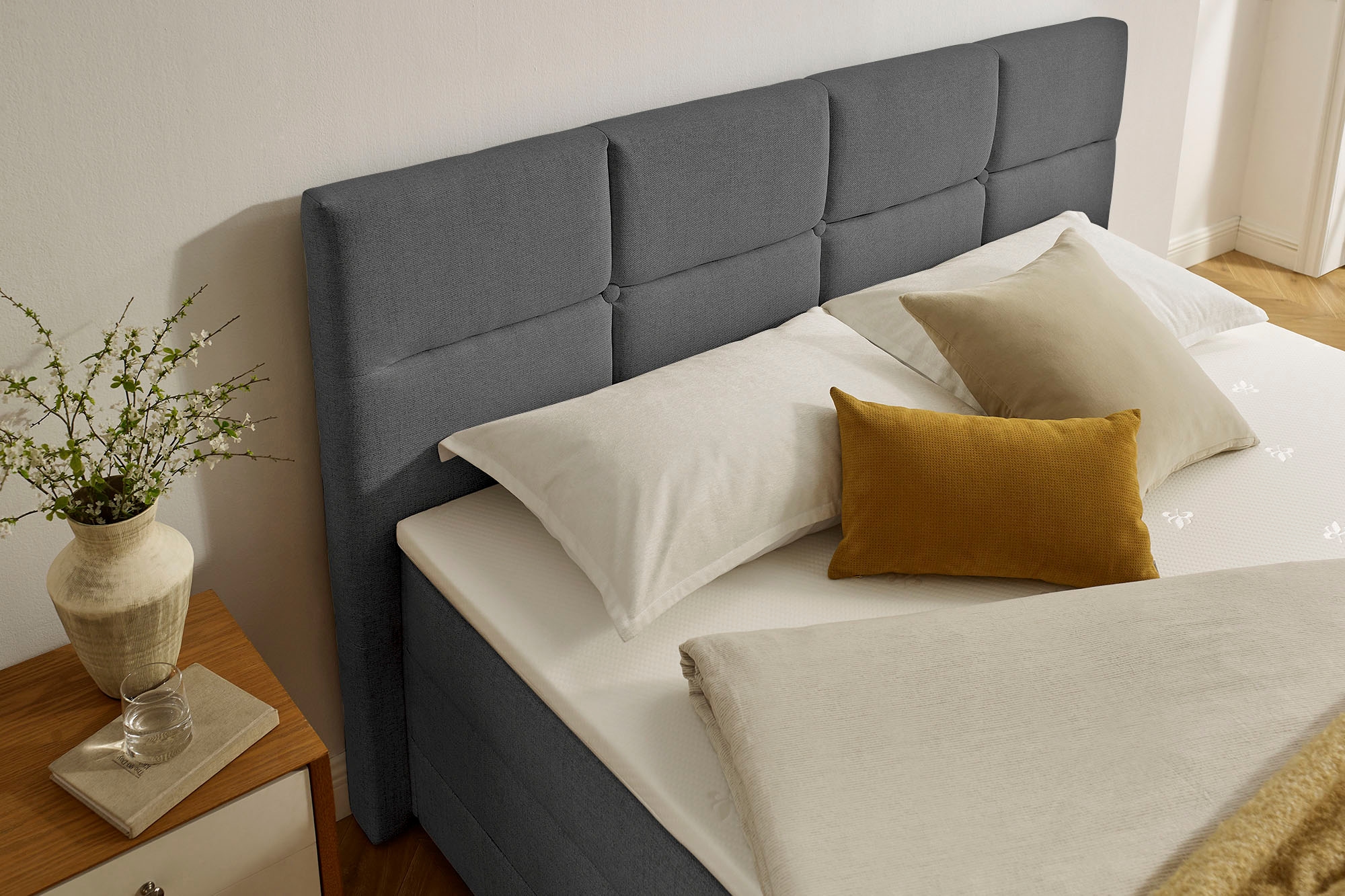 OTTO home Boxbett »Fillmore inkl. Bettkasten, Liegefläche 140 und 180x200 cm« inkl. Topper, erhältlich in verschiedenen Farben