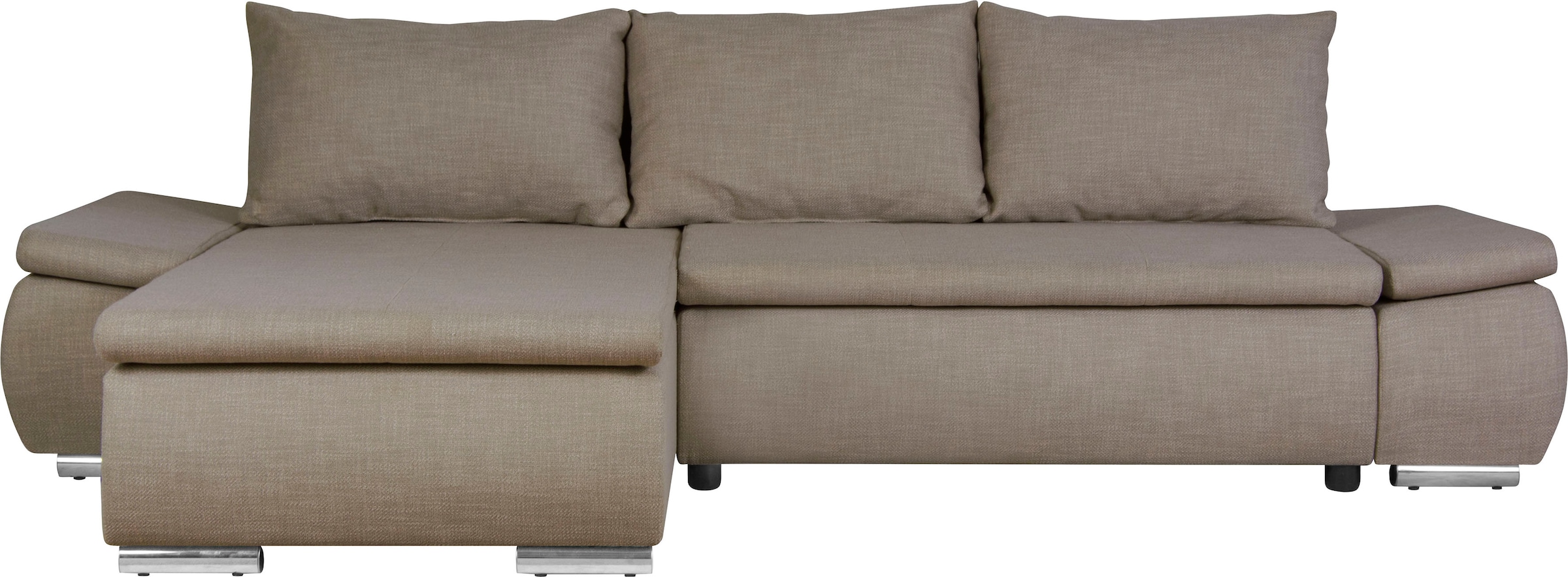 Home affaire Ecksofa »Acra L-Form«, mit Bettfunktion und Bettkasten, in Mattenoptik