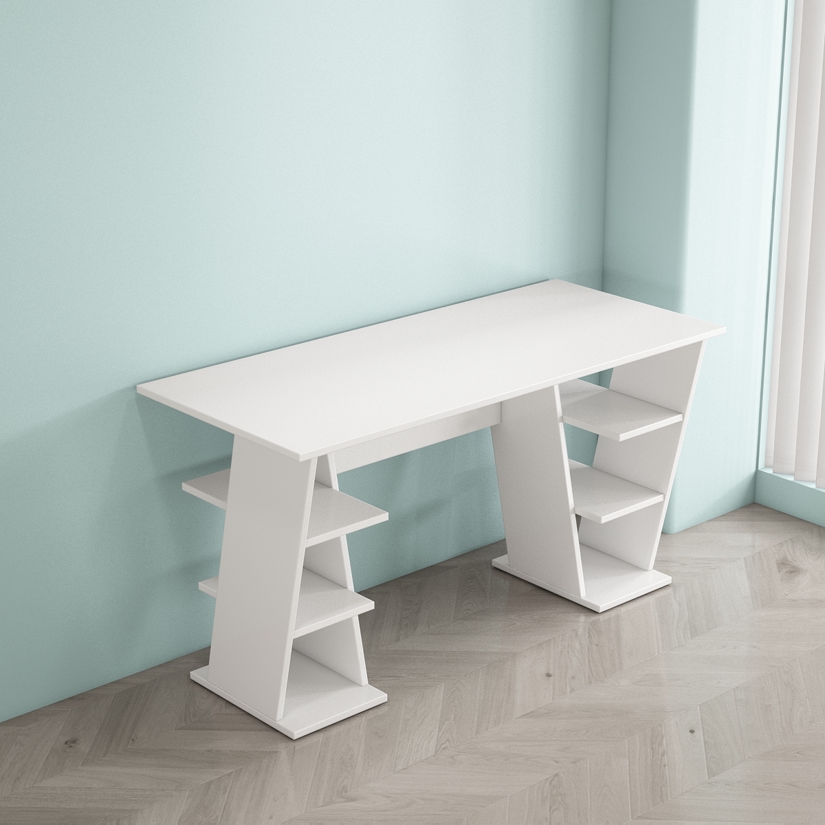 OTTO home Schreibtisch »Ezzell«, Regalschreibtisch mit Ablagen, modernes Design, Breite 137 cm