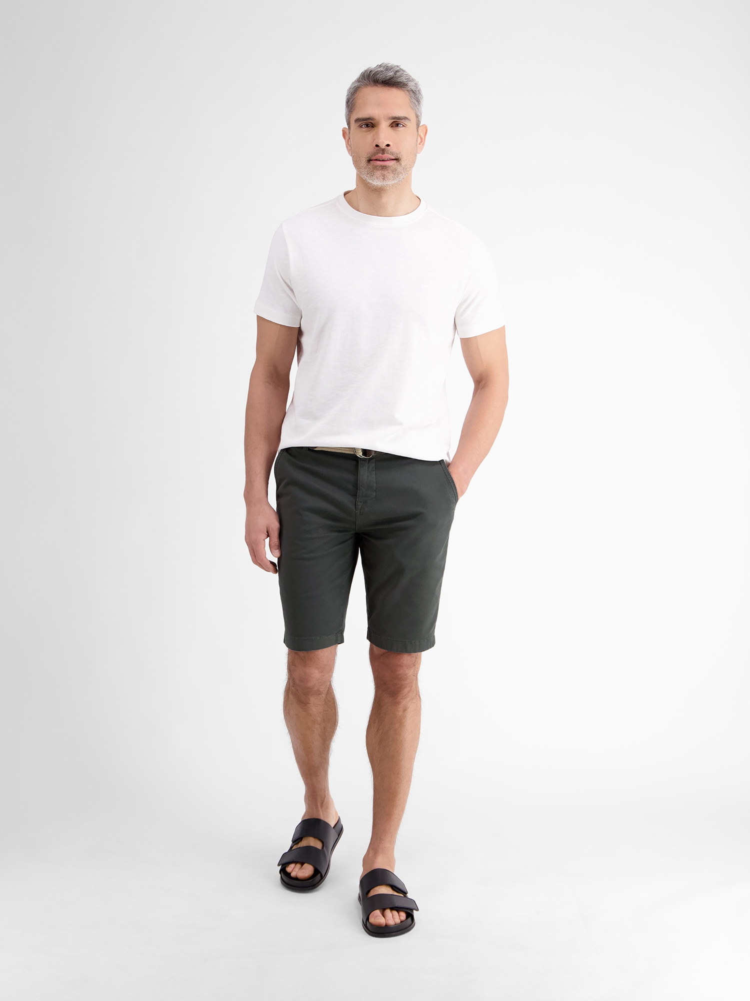 LERROS Bermudas »LERROS Chino-Bermuda mit Gürtel«, (Set)