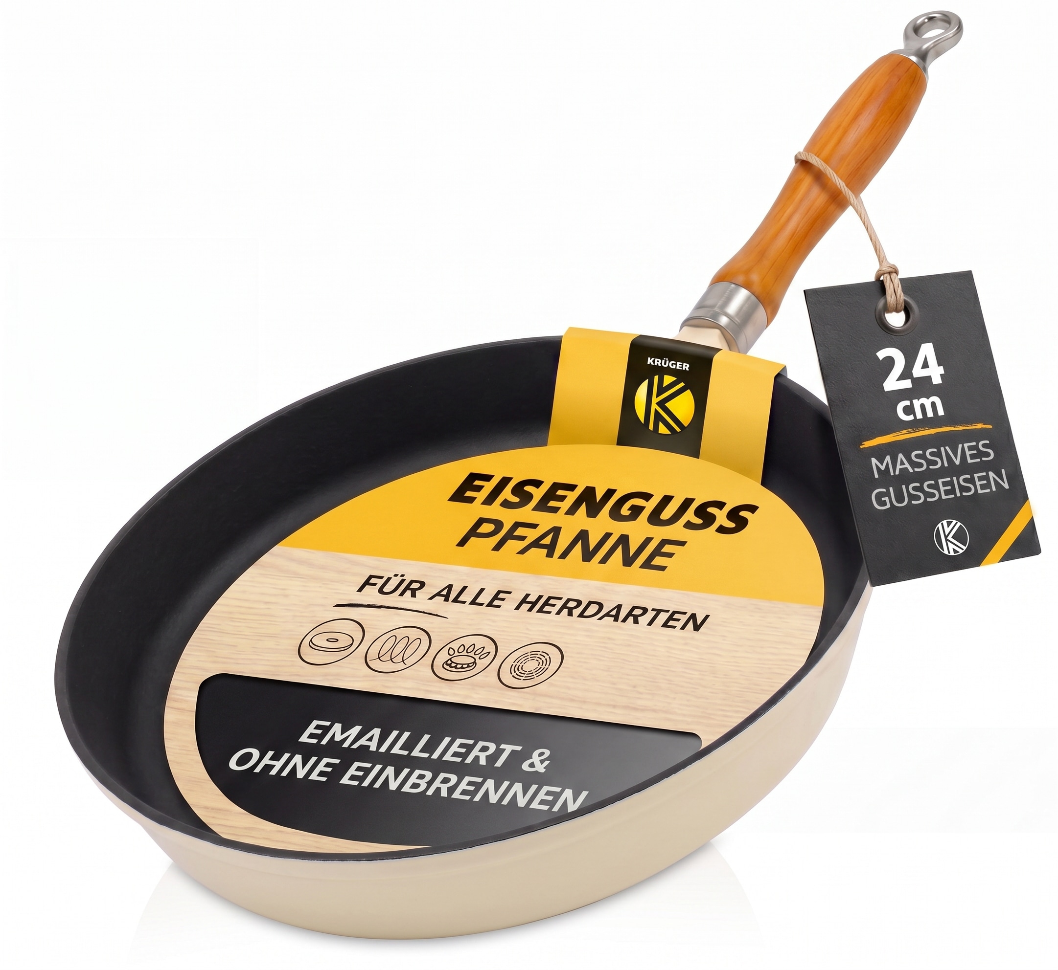 Krüger Bratpfanne »Einsenguss Pfanne SAVANNA« Gusseisen 1 Stk. tlg. für Induktions-Kochfelder geeignet
