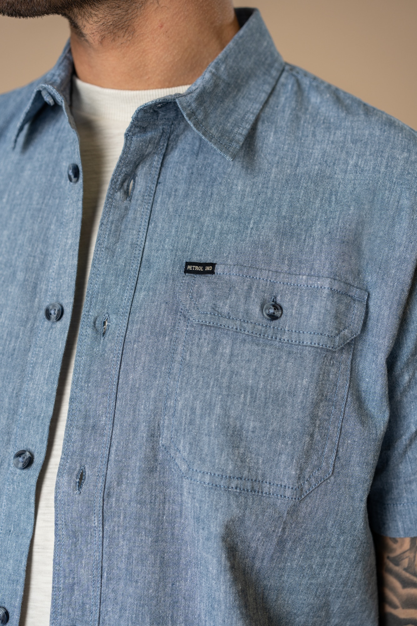 Petrol Industries Kurzarmhemd »Men Shirt Short Sleeve Uni« mit Brust Tasche