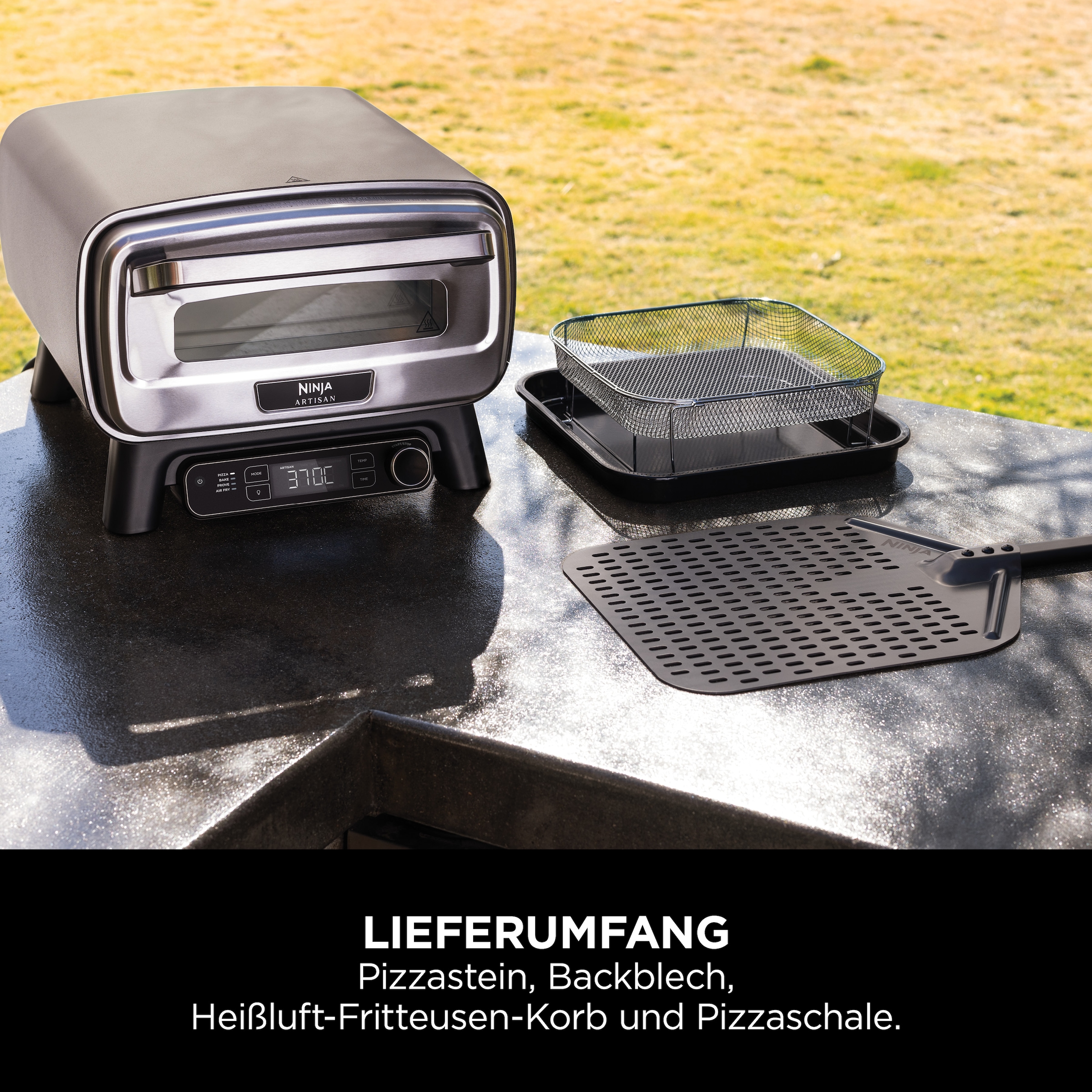 NINJA Pizzaofen »Artisan Outdoor-Elektro-Pizzaofen/Heißluftfritteuse MO201EU«