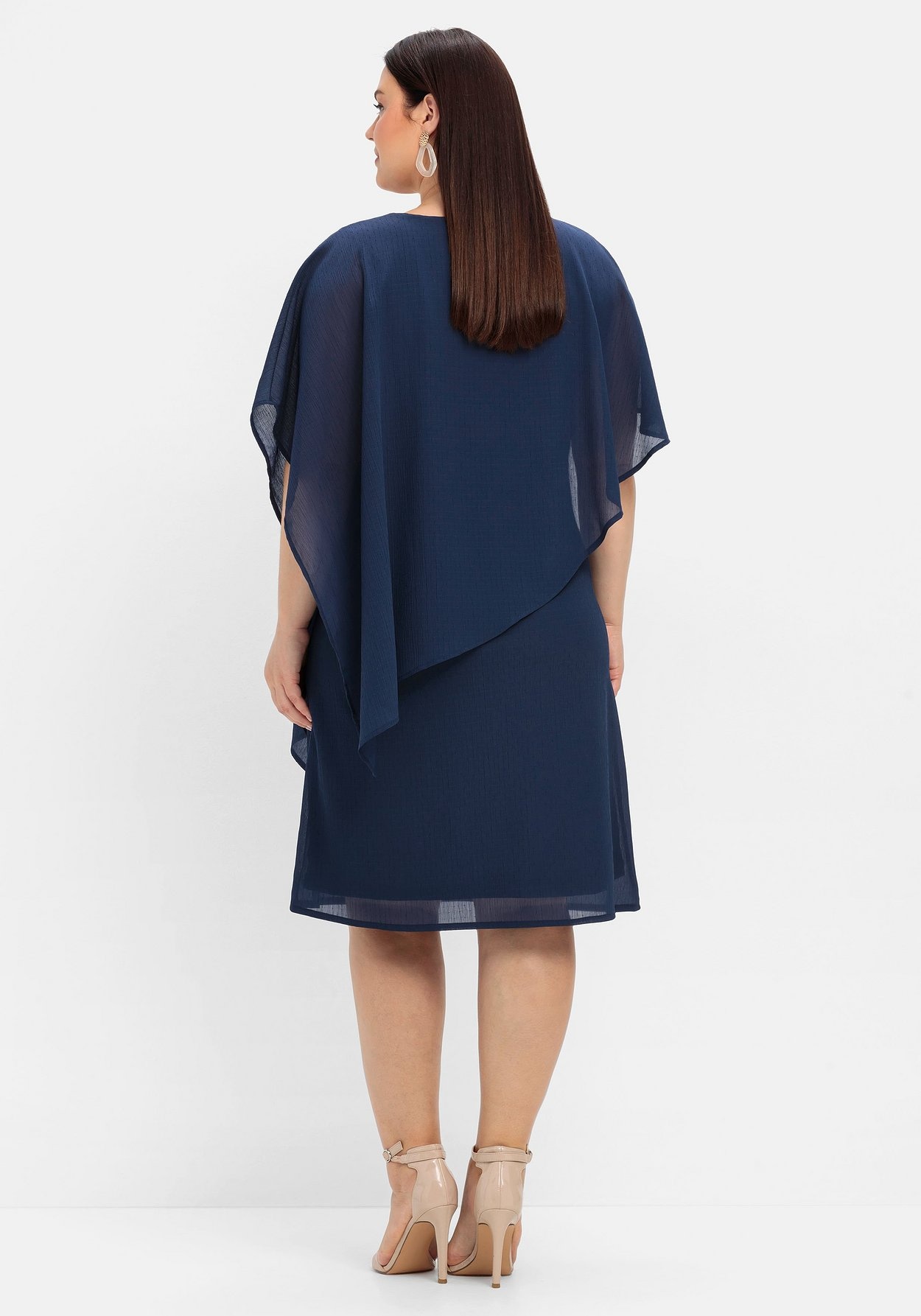 Sheego Cocktailkleid »Cocktailkleid mit asymetrischem Cape«, mit asymetrischem Cape